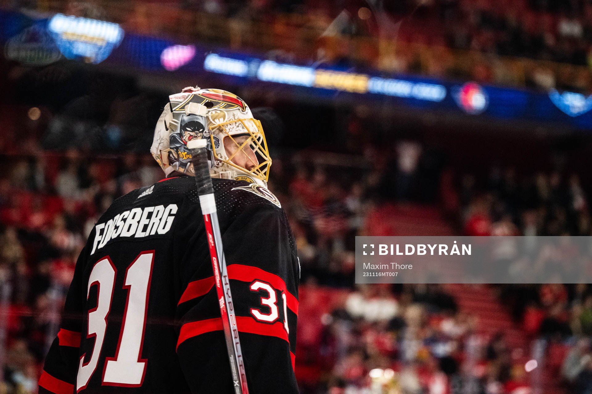 Goaltender Anton Forsberg of Ottawa Senators