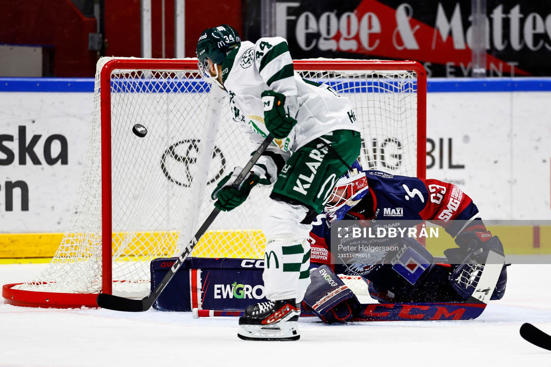Mål 0-1 av Färjestads Michael Lindqvist förbi