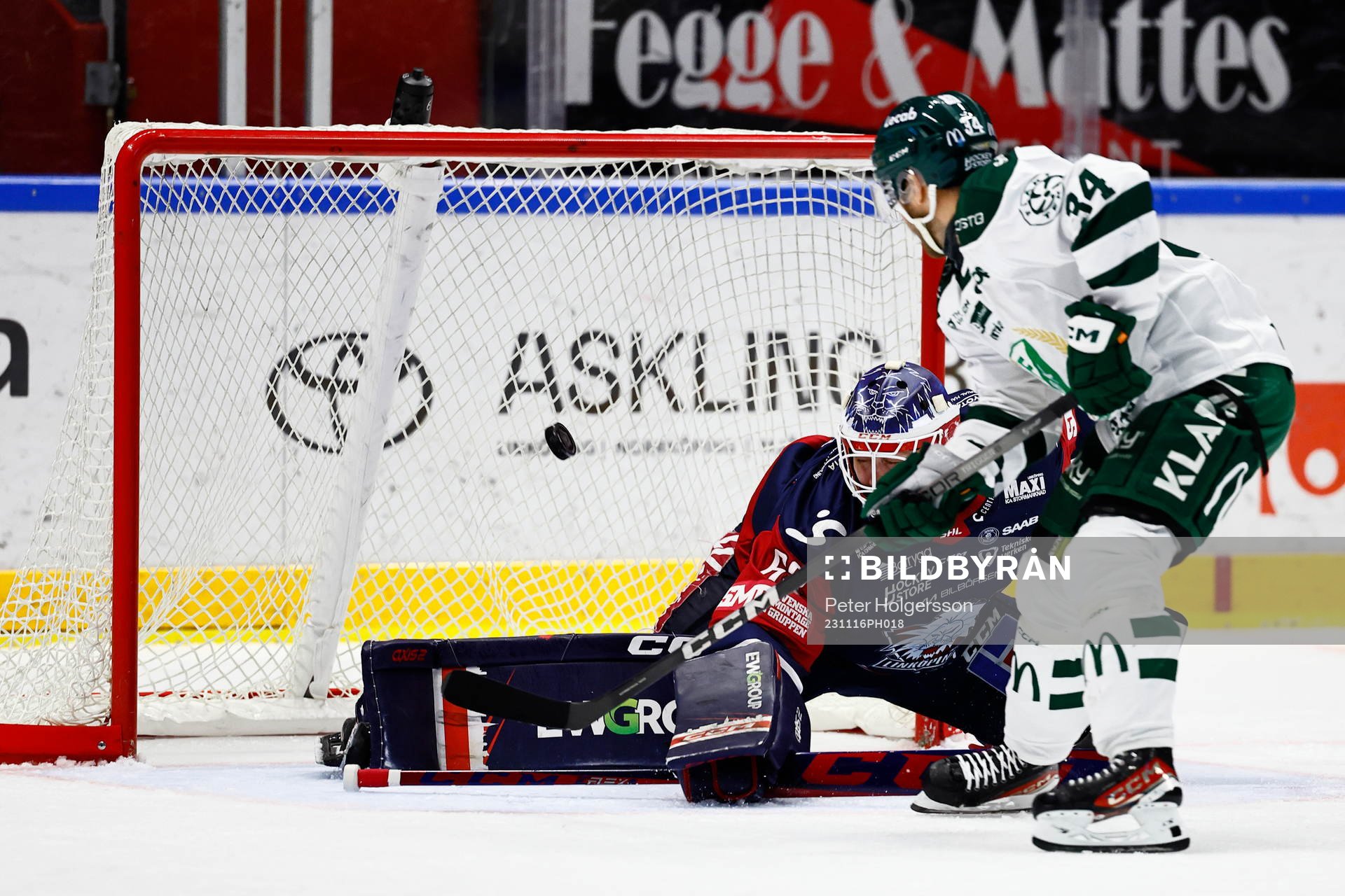 Mål 0-1 av Färjestads Michael Lindqvist förbi