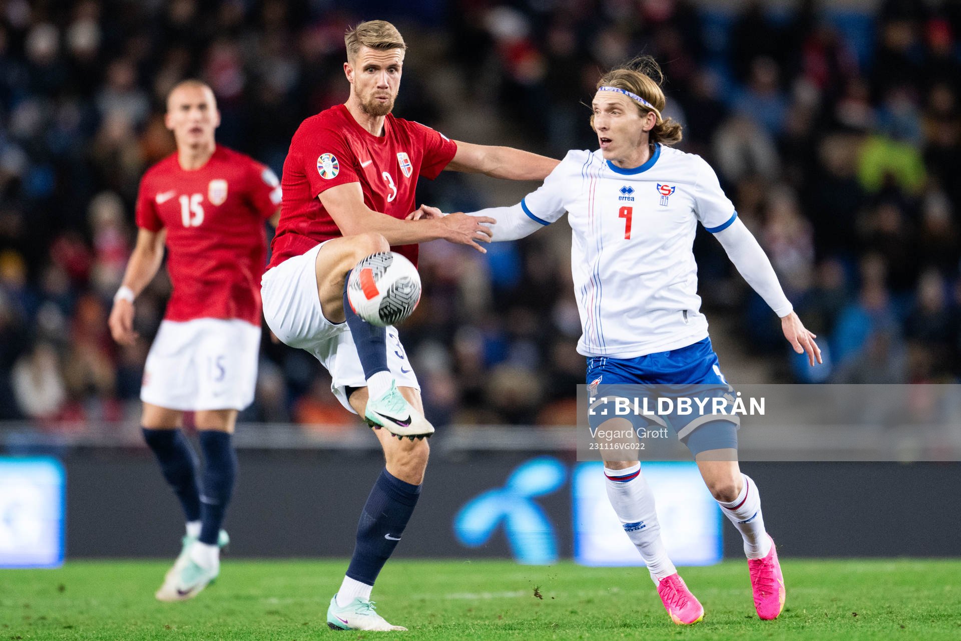 Kristoffer Ajer of Norway and Joan Edmundsson of Faroe