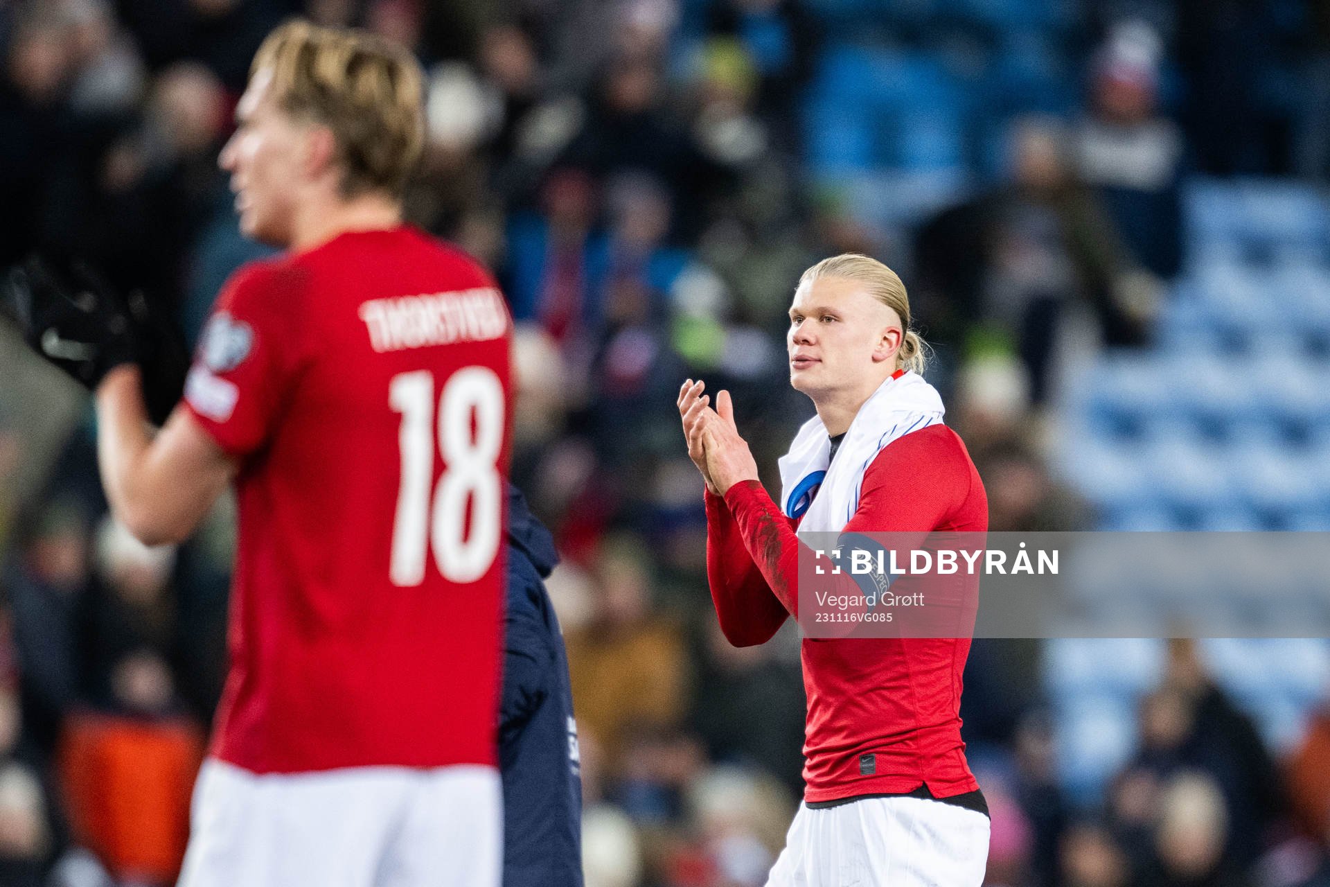 Erling Braut Haaland of Norway after the international friendly football match between Norway and Faroe Islands on November 16, 2023 in Oslo.