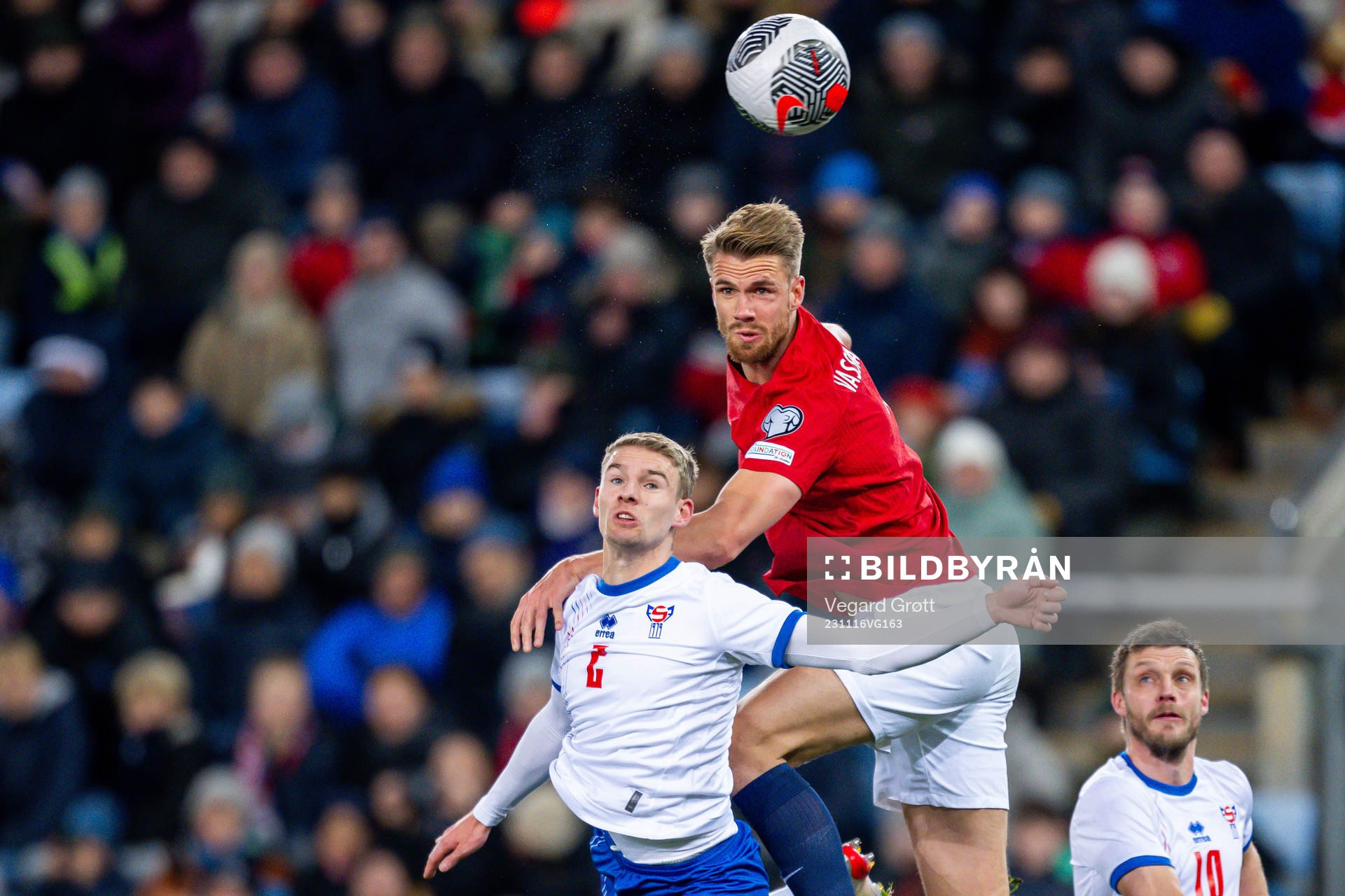 Joannes Danielsen of Faroe Islands and Kristoffer Ajer of