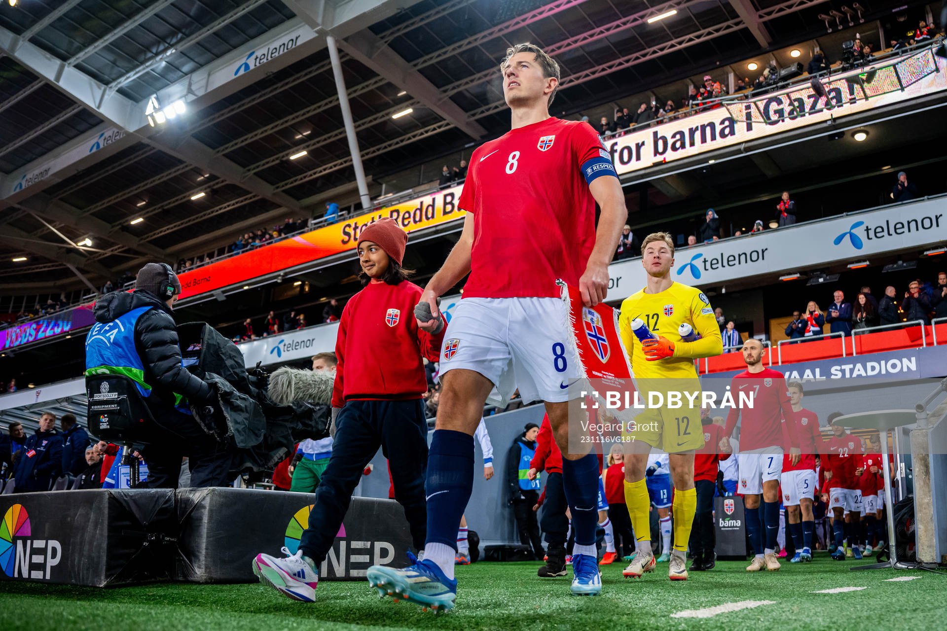 Sander Berge of Norway enters the pitch