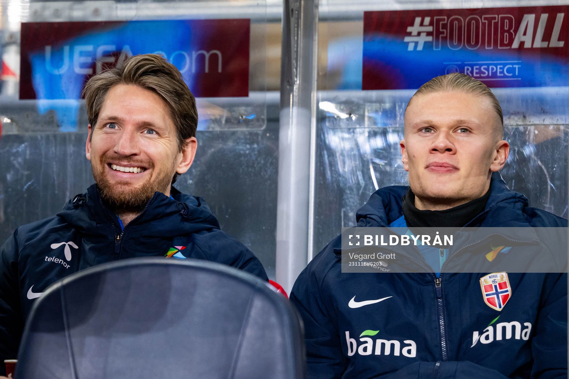 Stefan Strandberg and Erling Braut Haaland of Norway