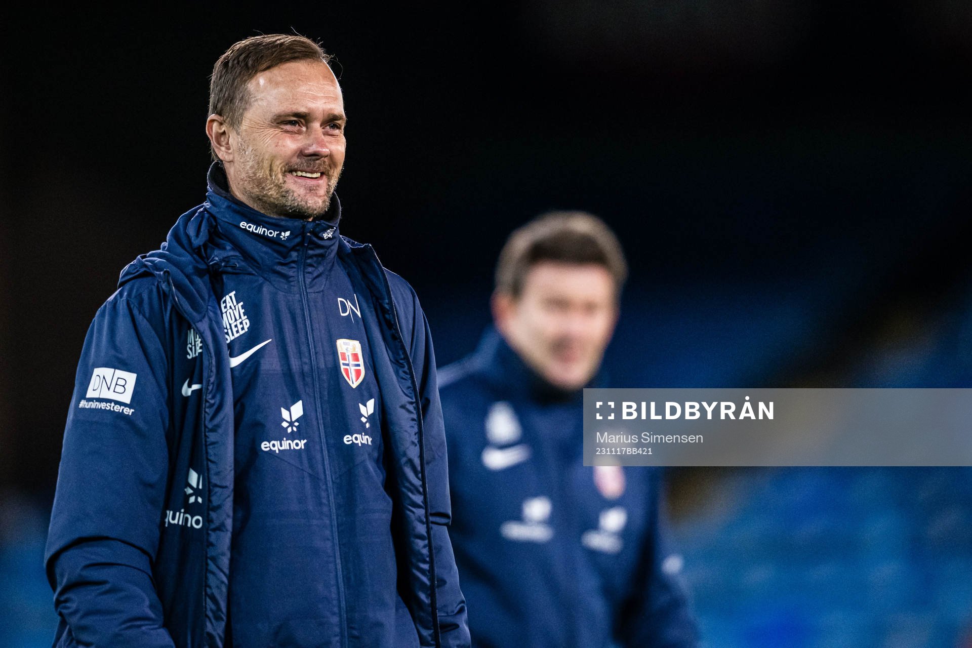 Jan Peder Jalland, head coach of Norway, ahead of the UEFA European Under-21 Qualifier football match between Norway and Ireland on November 17, 2023 in Drammen.