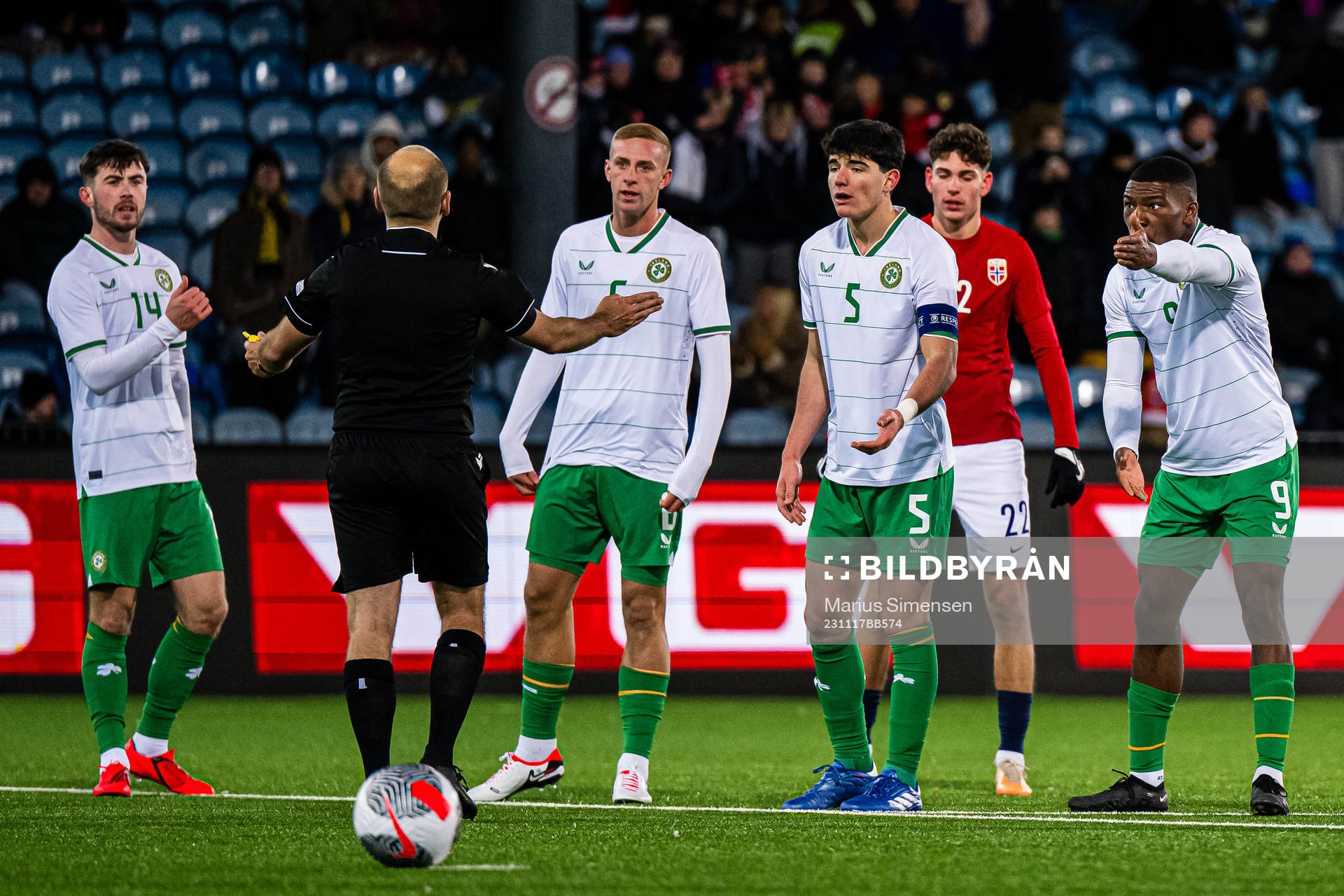 Sinclair Armstrong of Ireland reacts