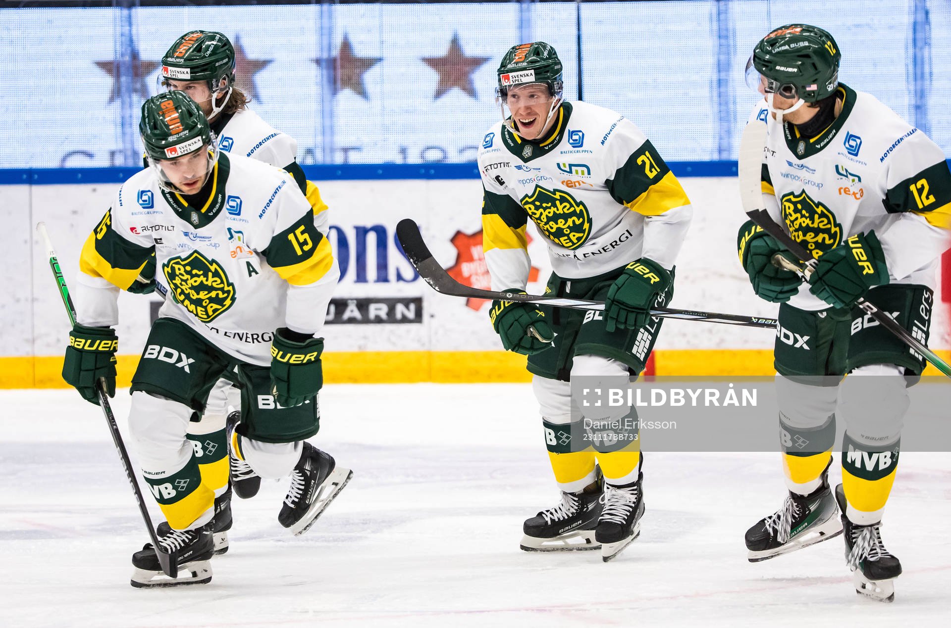 Björklövens Myles Powell jublar