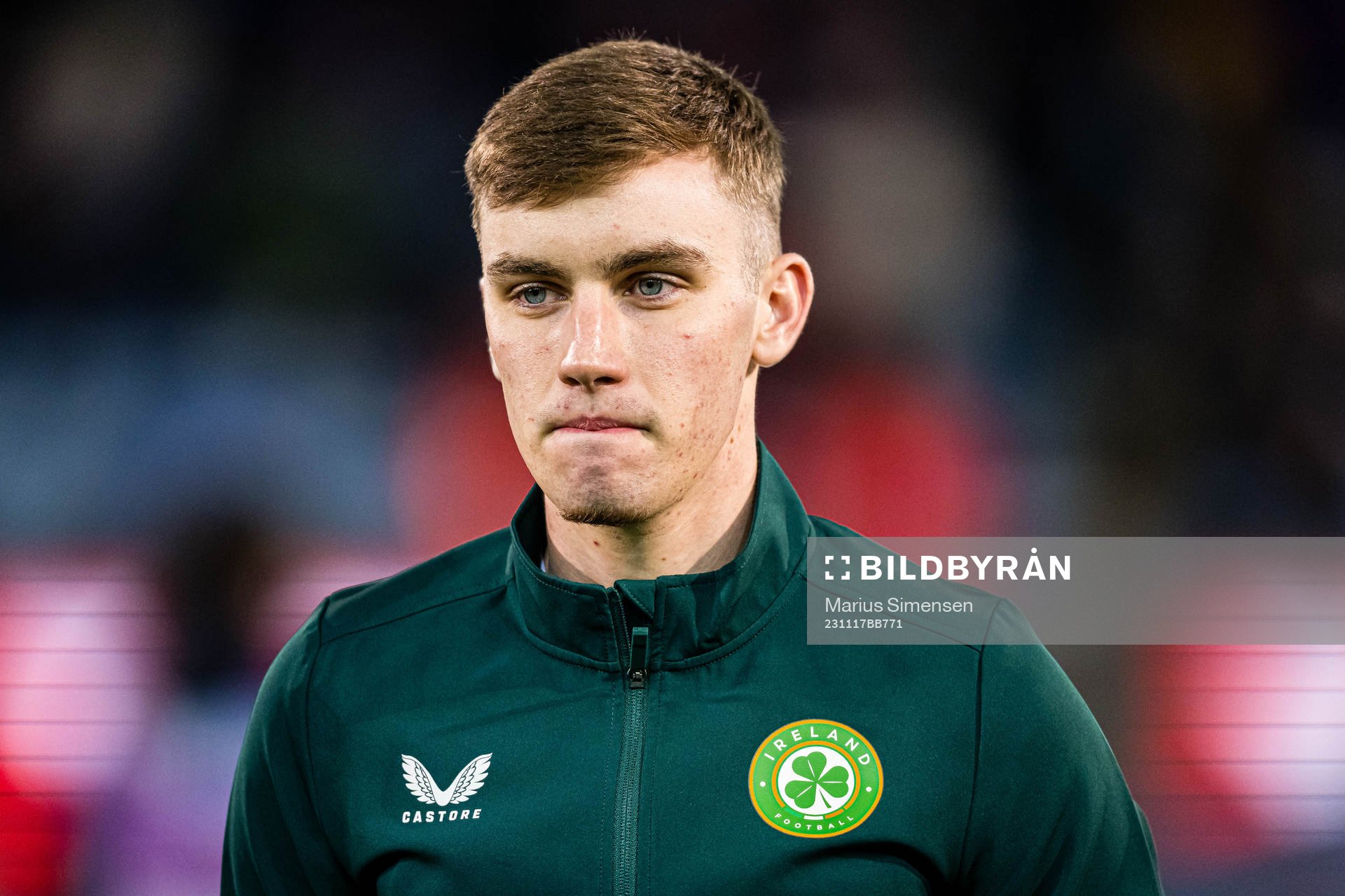 Matthew Healy of Ireland ahead of the UEFA European Under-21 Qualifier football match between Norway and Ireland on November 17, 2023 in Drammen.