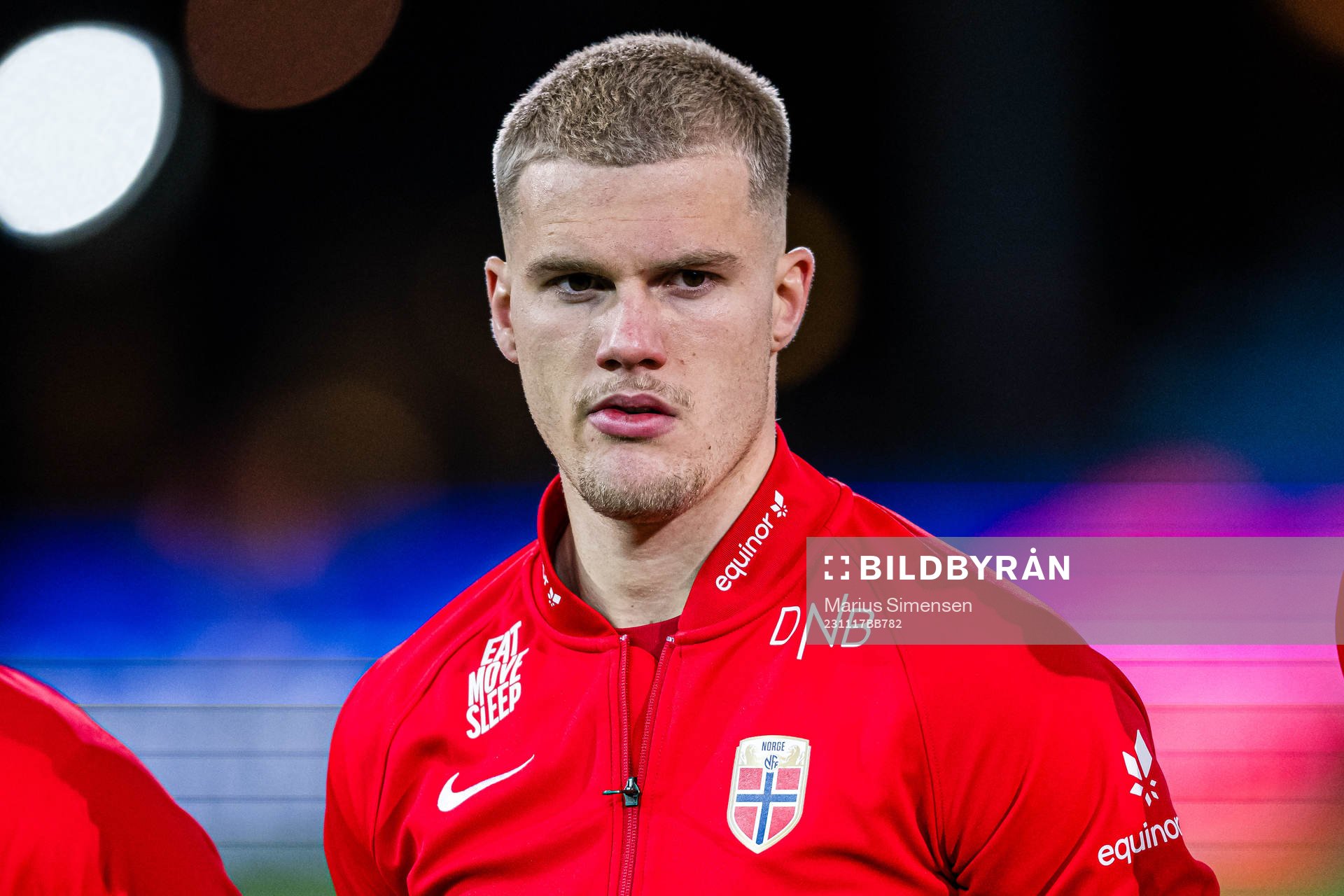 Leo Fuhr Hjelde of Norway ahead of the UEFA European Under-21 Qualifier football match between Norway and Ireland on November 17, 2023 in Drammen.