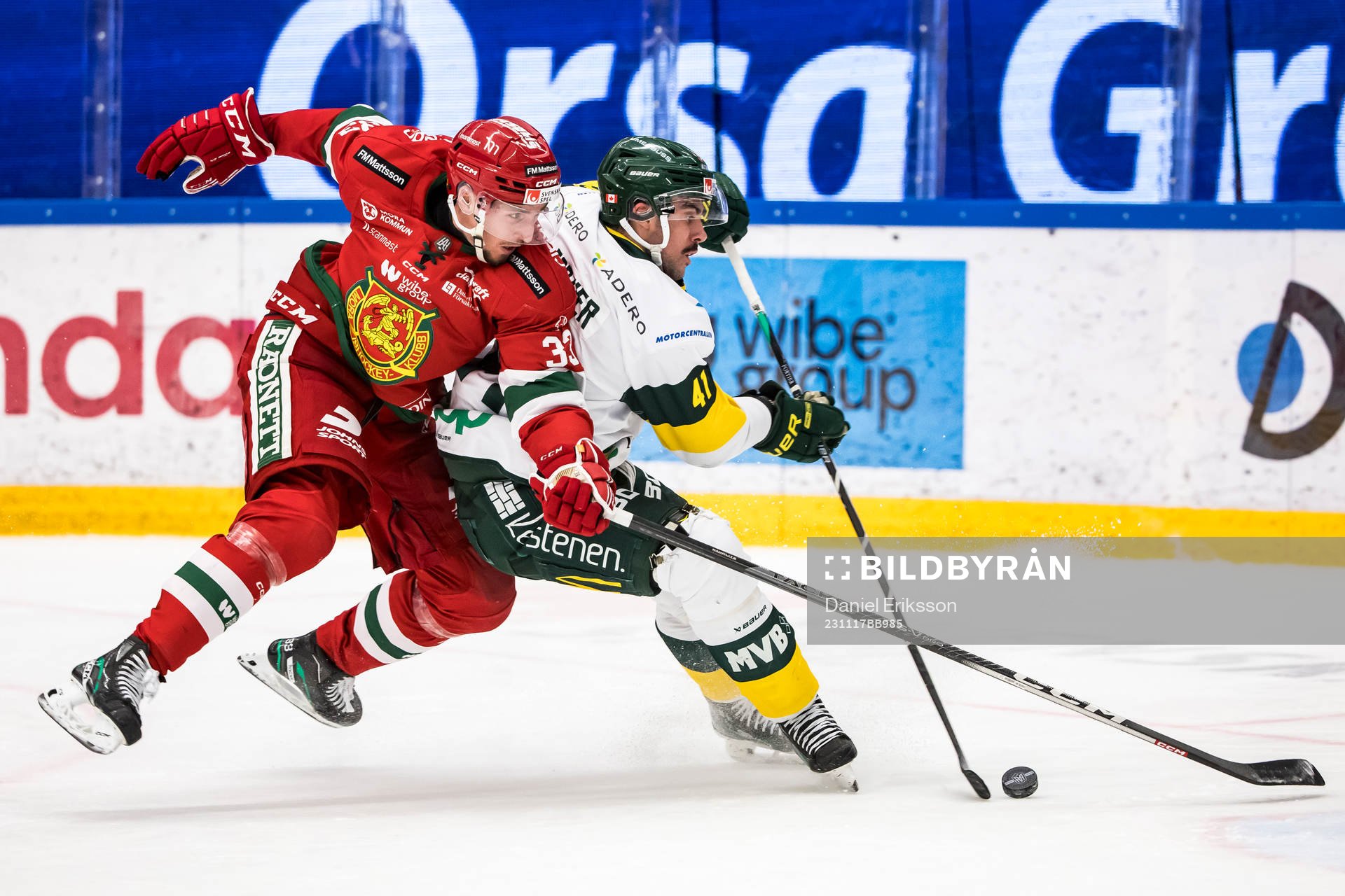 Moras William Pethrus  och Björklövens Maxime Fortier
