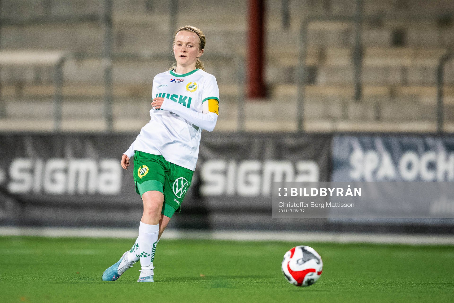 Hammarbys Ebba Lilliehöök under fotbollsmatchen i Svenska Spel F19 Slutspel 2023 mellan Häcken och Hammarby den 17 november 2023 i Malmö.