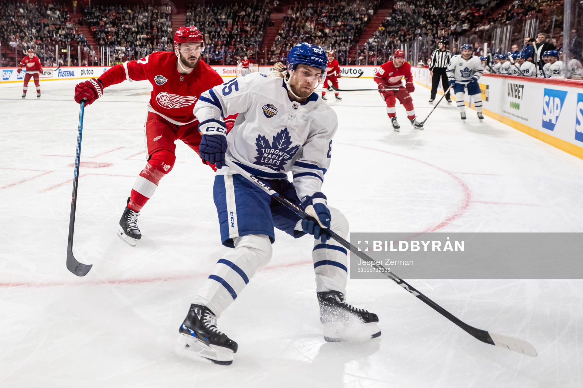 Michael Rasmussen of Detroit Red Wings and William Lagesson