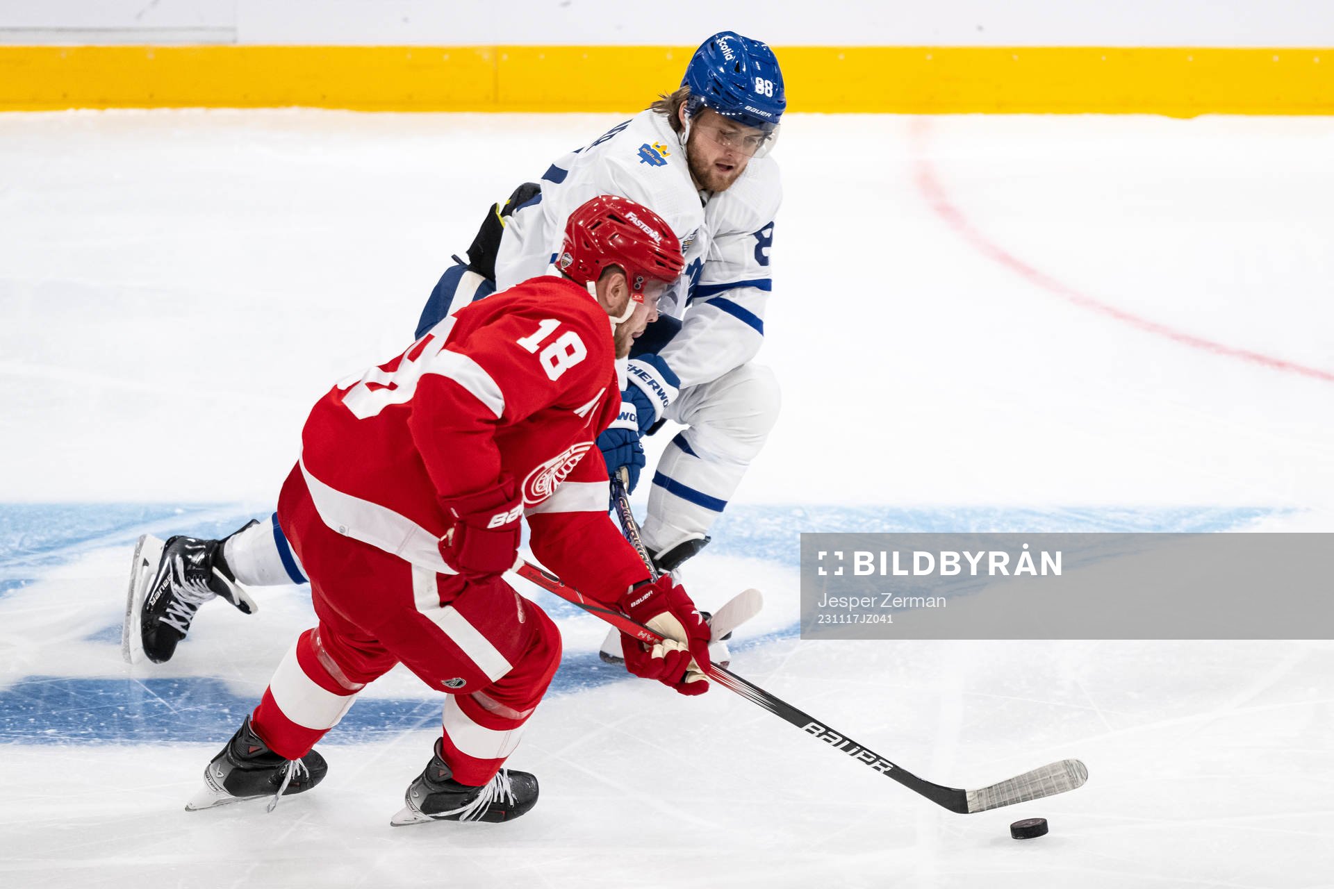 William Nylander of Toronto Maple Leafs and Andrew Copp of
