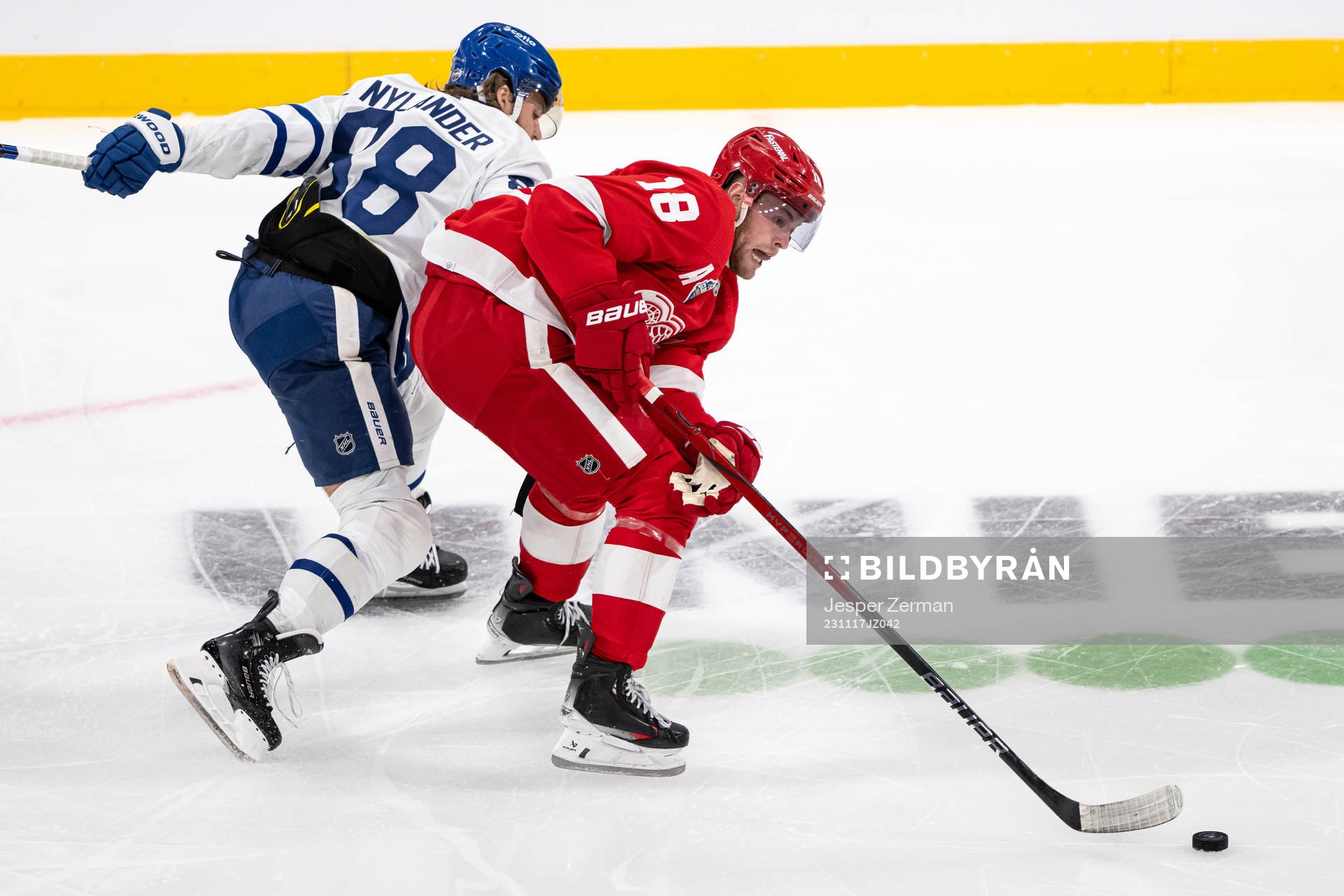 William Nylander of Toronto Maple Leafs and Andrew Copp of
