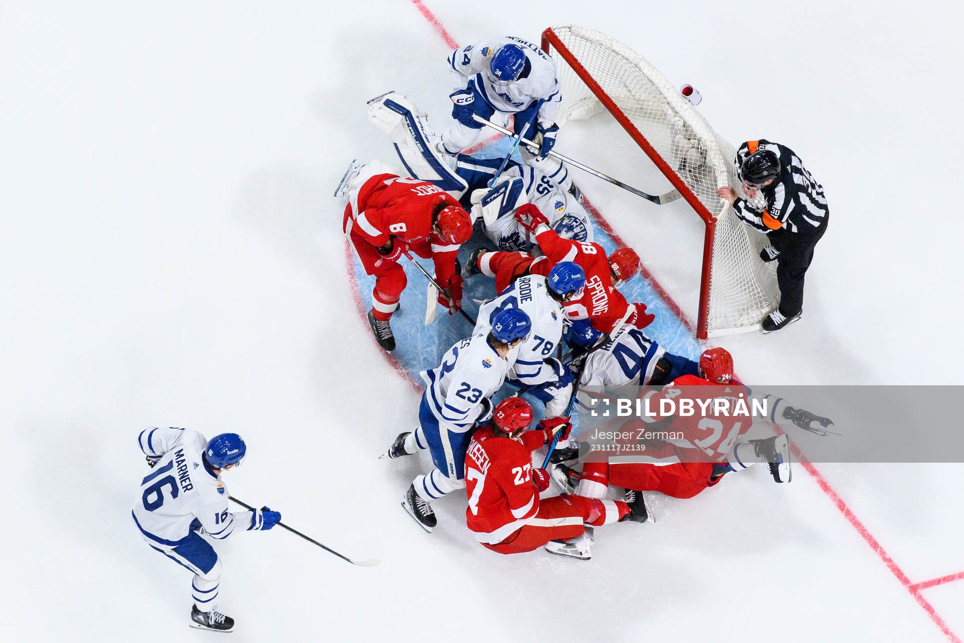 Mitchell Marner, Matthew Knies, TJ Brodie, Morgan Rielly,