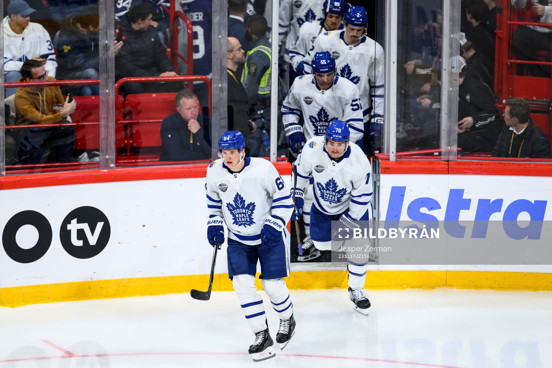 David Kampf, TJ Brodie, Mark Giordano and Simon Benoit of