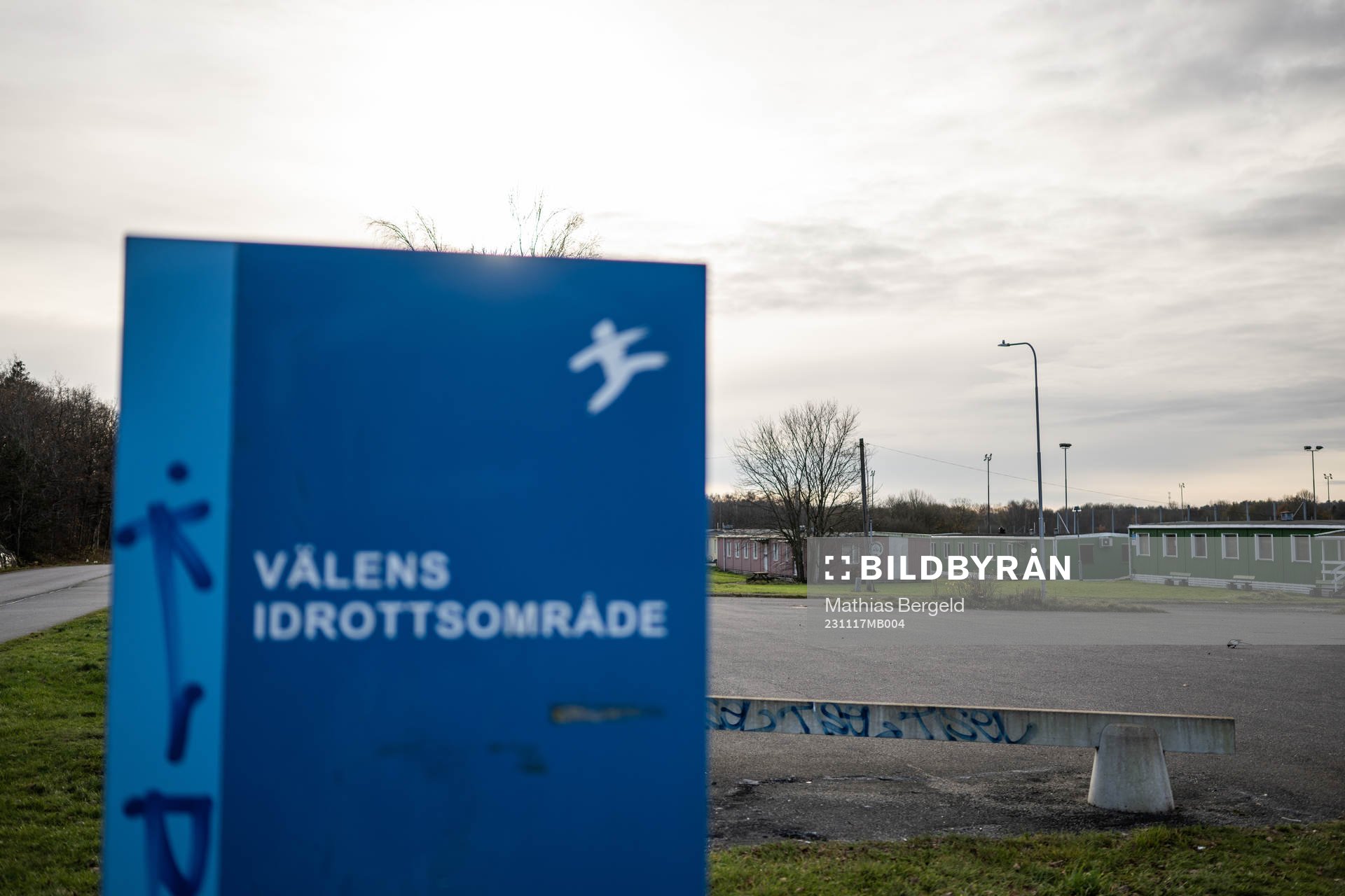 Skylt vid Välens Idrottsområde