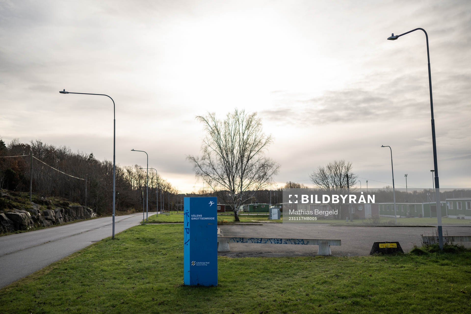 Skylt vid Välens Idrottsområde