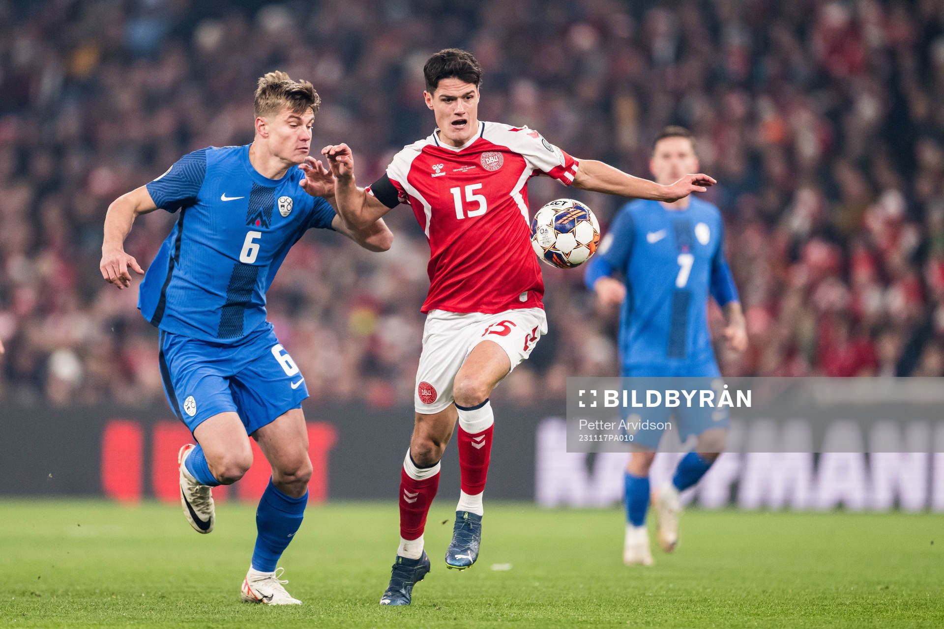 Jaka Bijol of Slovenia and Christian Nørgaard of Denmark