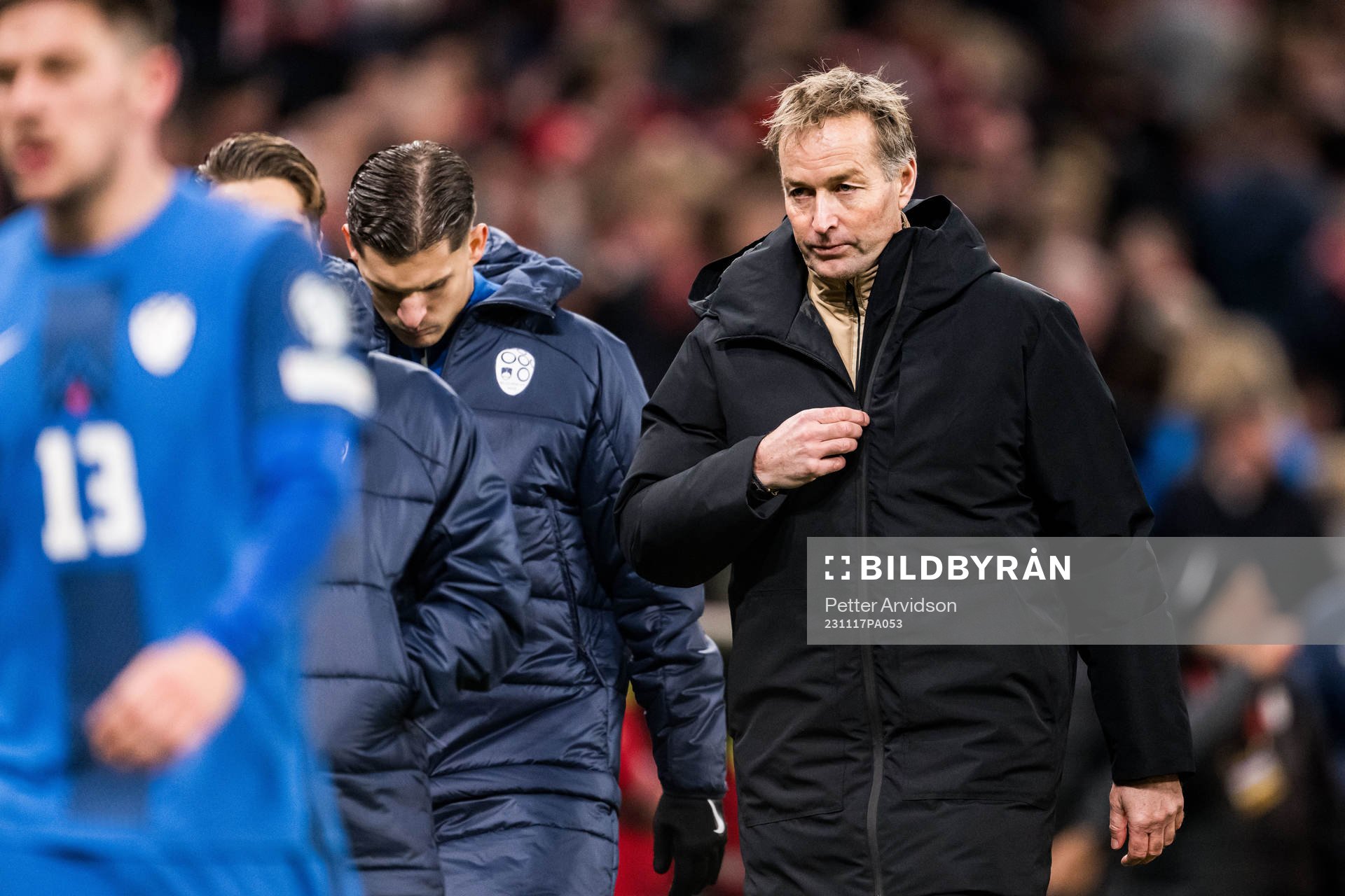 Head coach Kasper Hjulmand of Denmark looks dejected