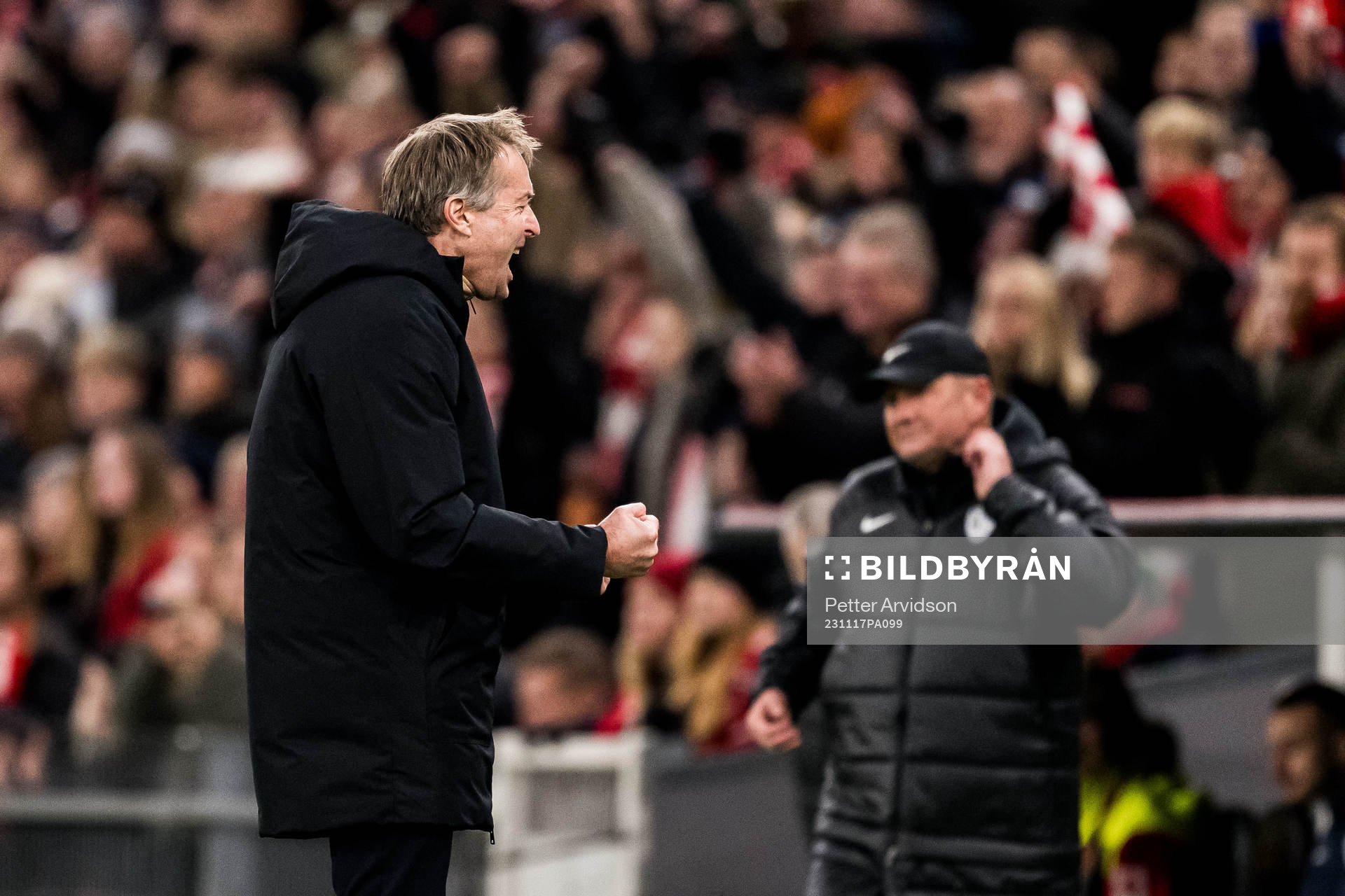 Head coach Kasper Hjulmand of Denmark celebrates