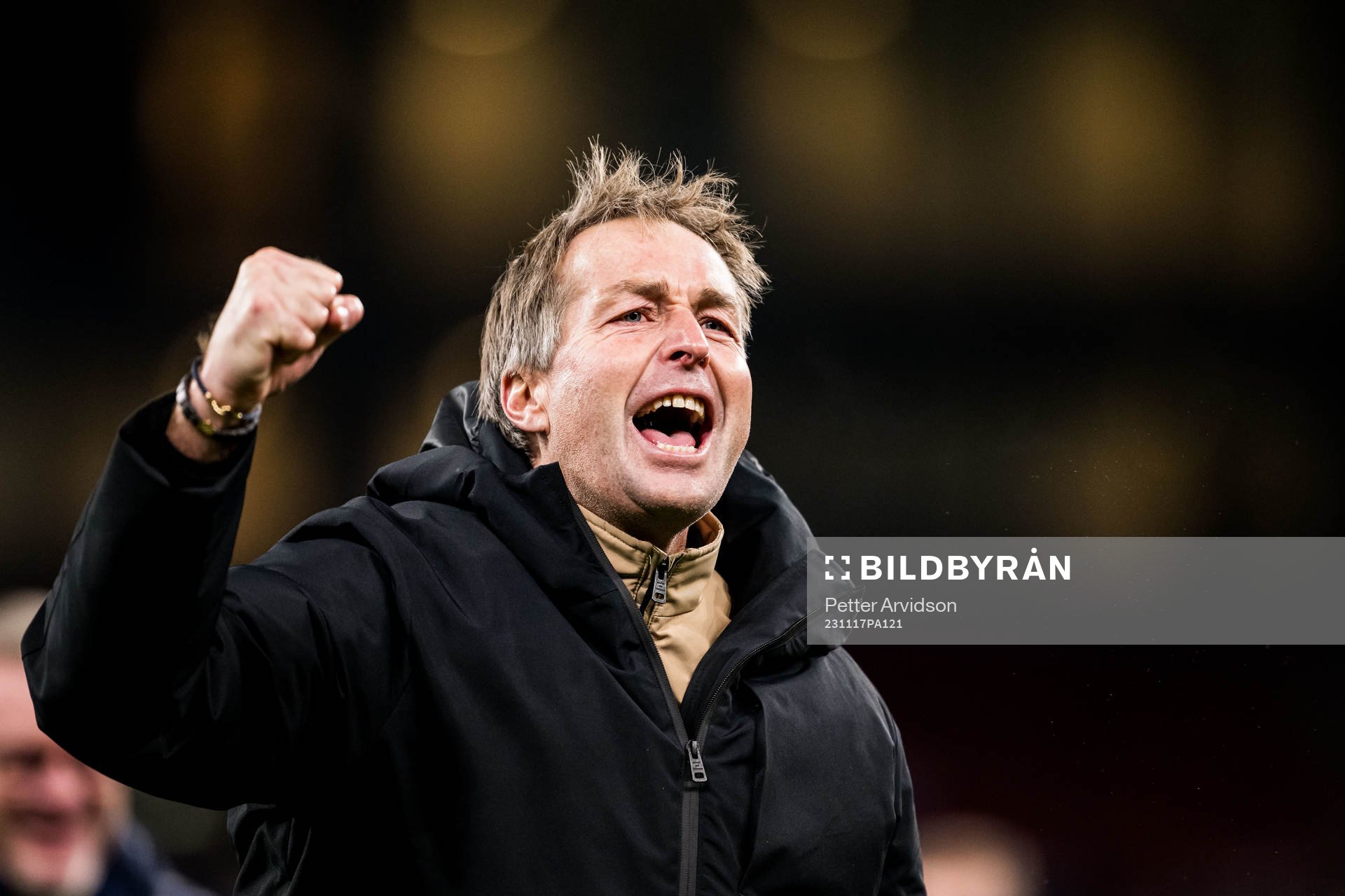 Head coach Kasper Hjulmand of Denmark celebrates