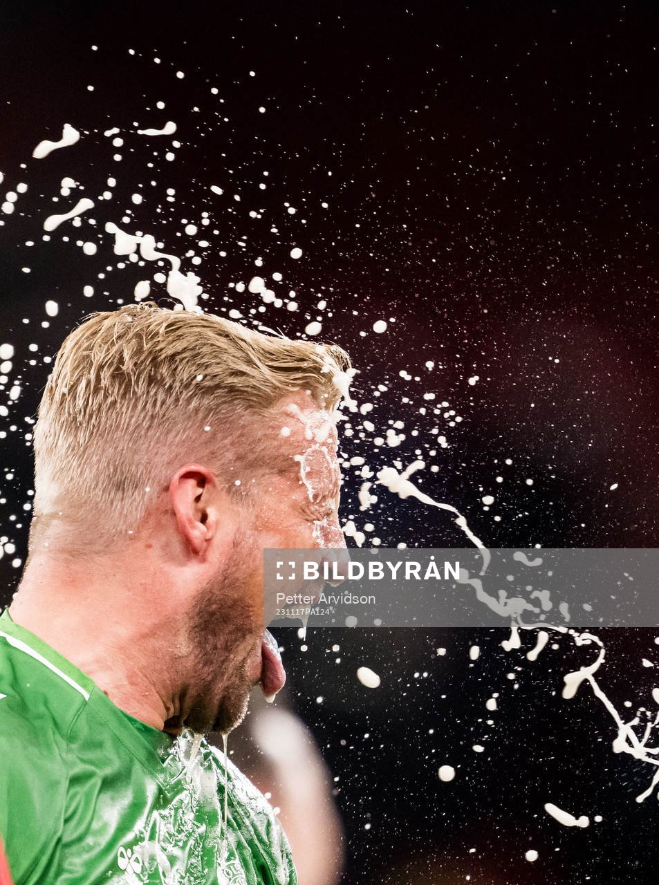 Goalkeeper Kasper Schmeichel of Denmark celebrates