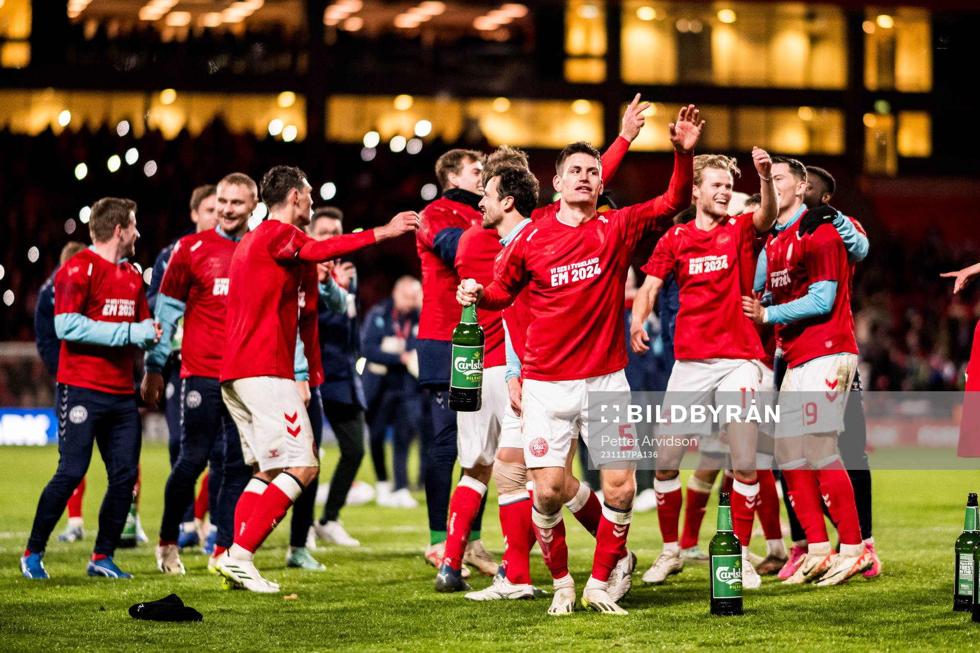 Joakim Mæhle of Denmark celebrates