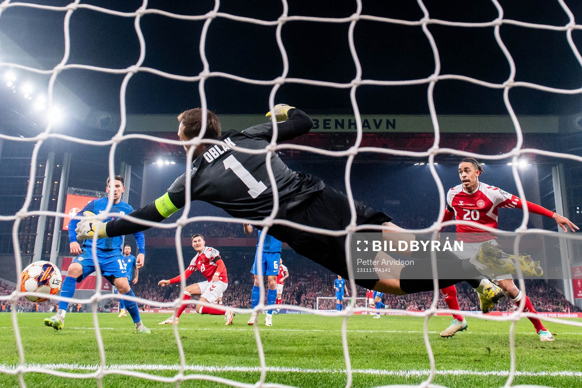 Goalkeeper Jan Oblak of Slovenia makes a save against