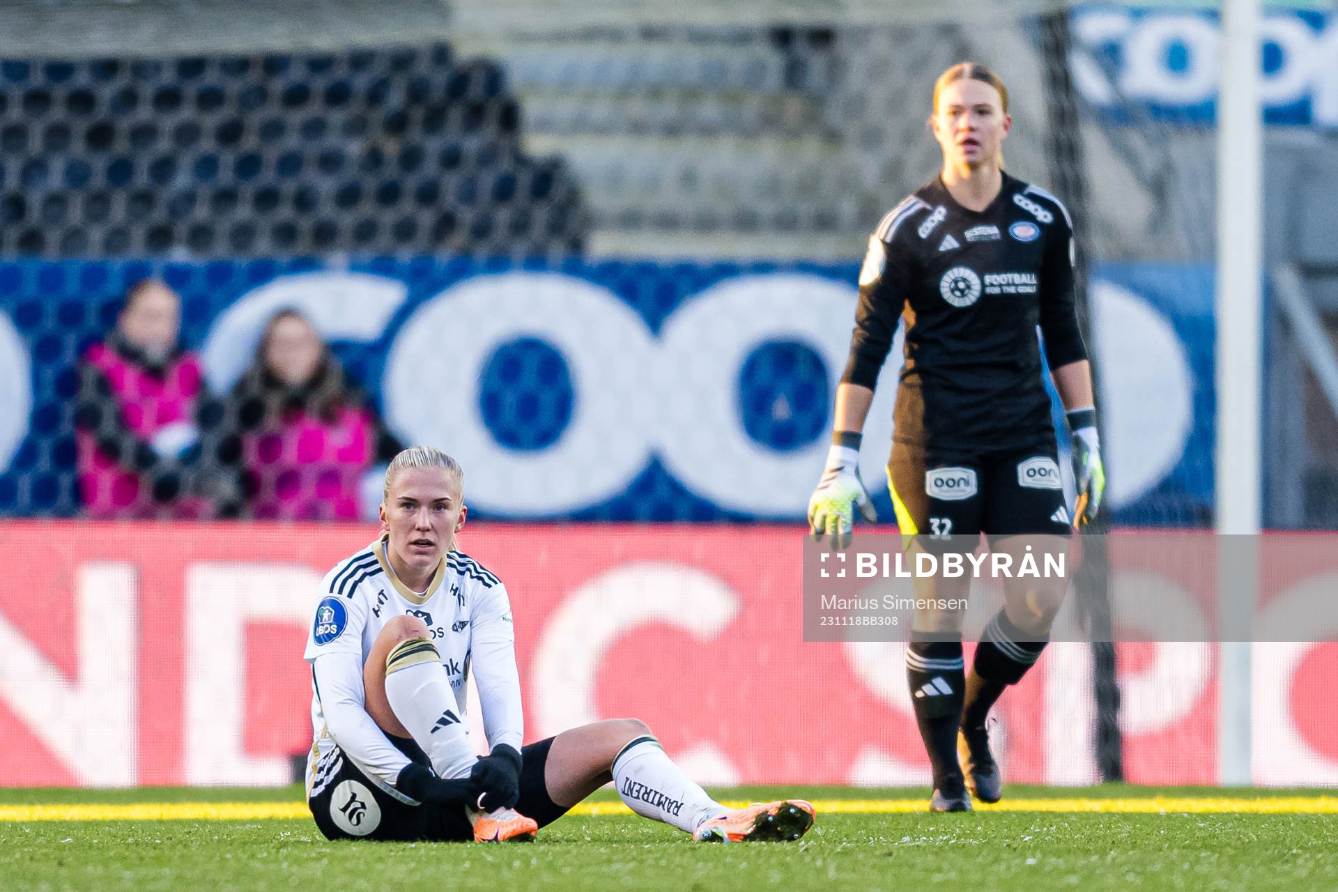 Emilie Nautnes of Rosenborg in pain