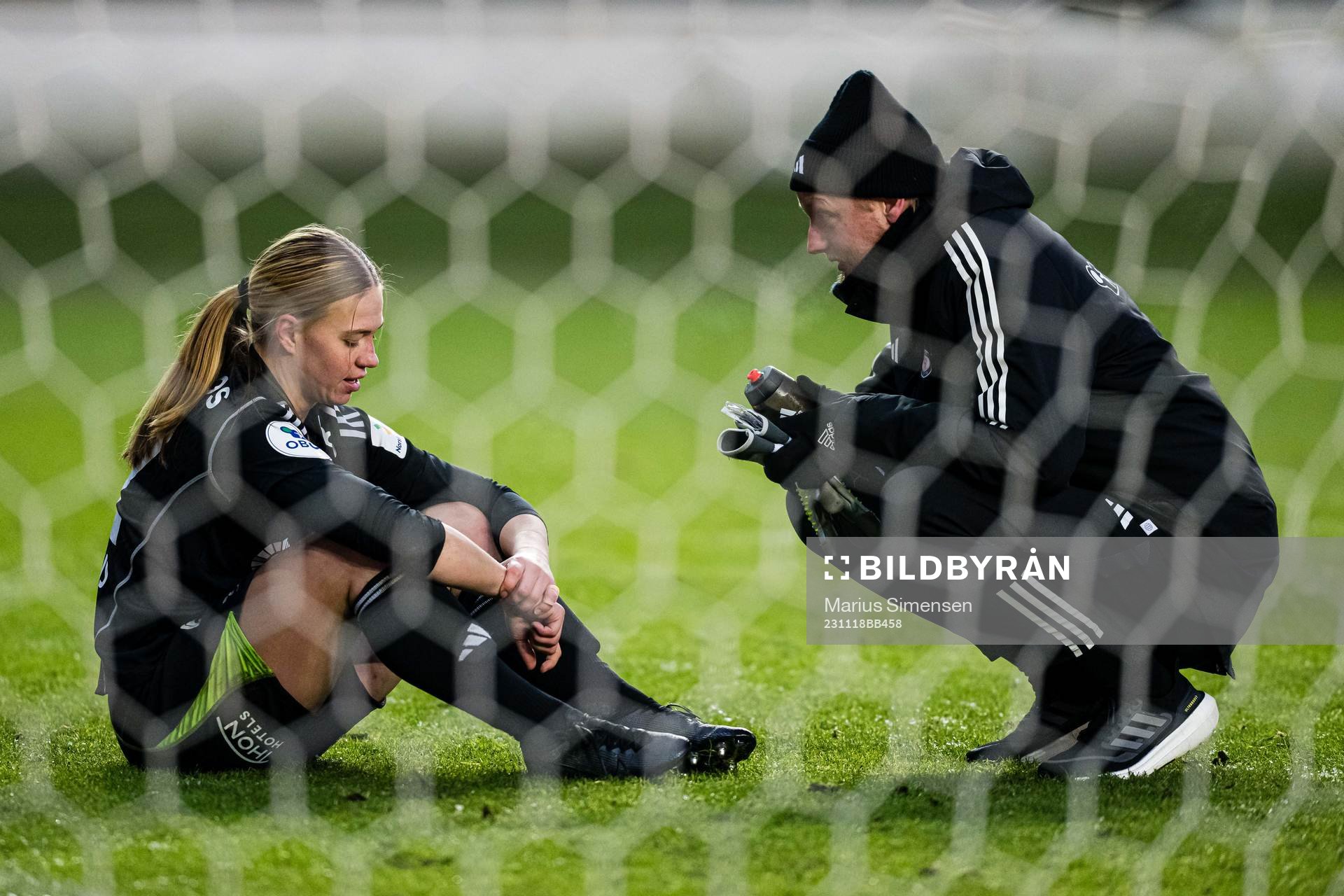 Jalen Tompkins of Vålerenga looks dejected