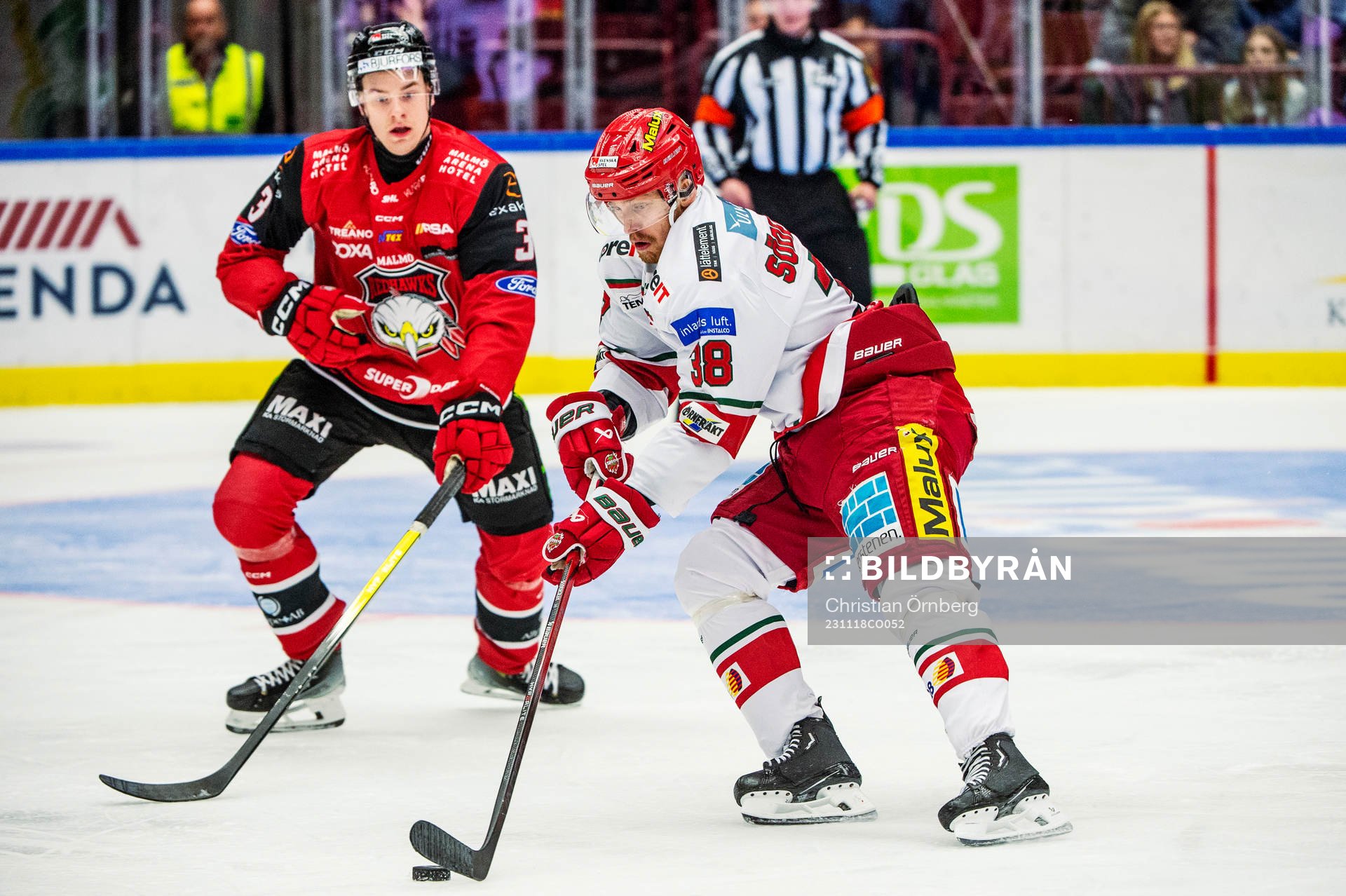 MoDos Johan Södergran mot Malmö Redhawks Nuutti Viitasalo