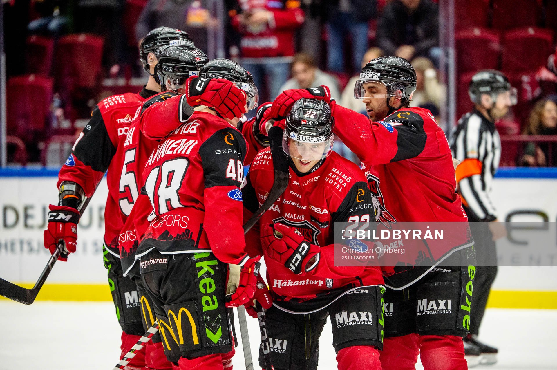 Malmö Redhawks Janne Kuokkanen jublar