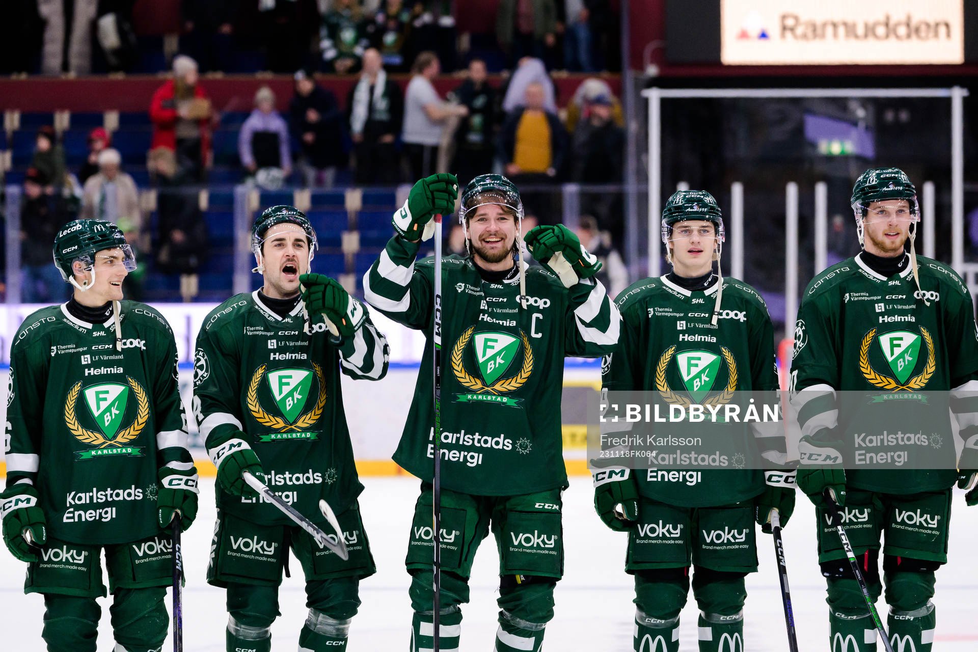 Färjestads Joel Nyström, Jonathan Andersson, Linus