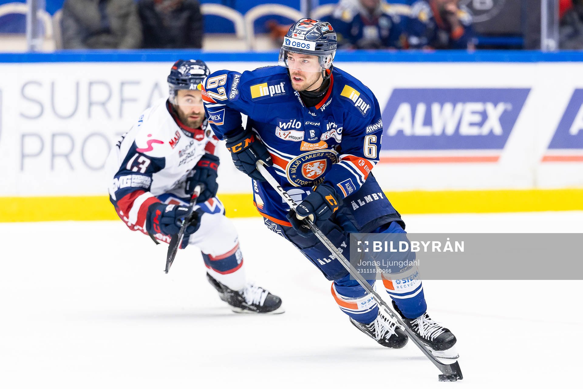 Linköpings Anthony Greco och Växjös Manuel Ågren