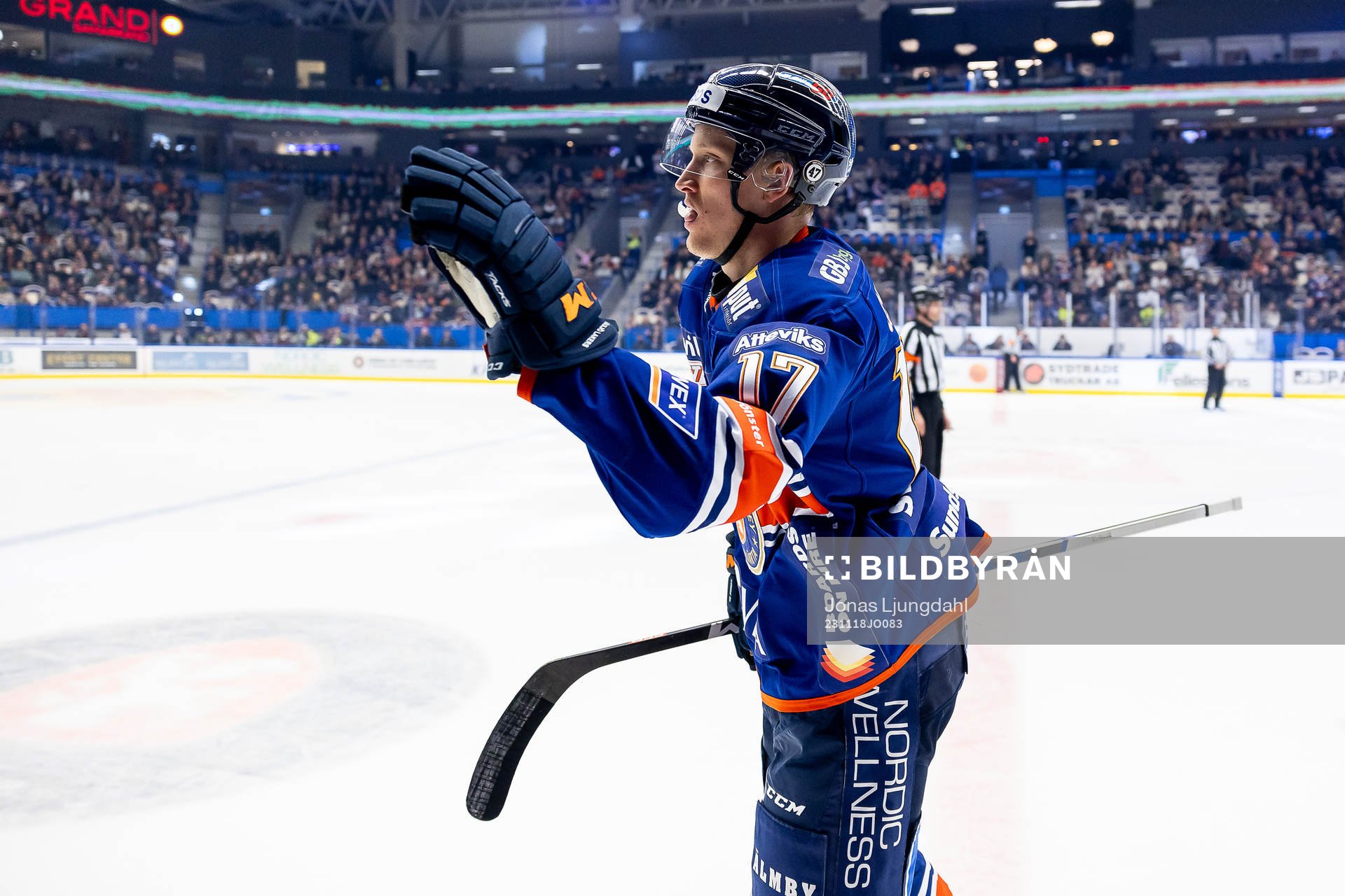 Växjös Gabriel Carlsson jublar