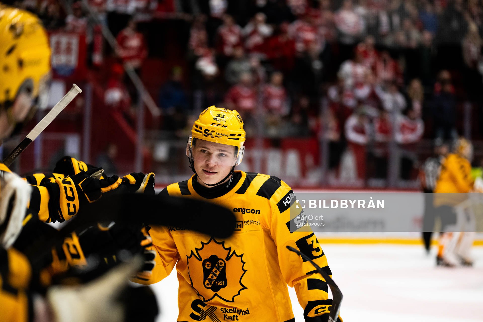 Skellefteås målvakt Linus Söderström jublar