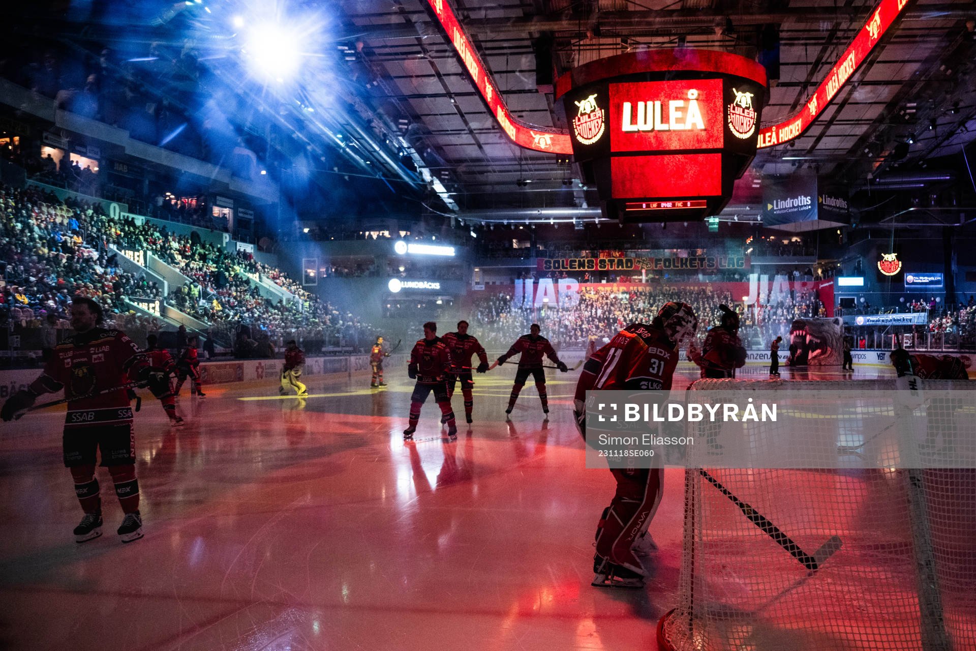 Luleås spelare på isen