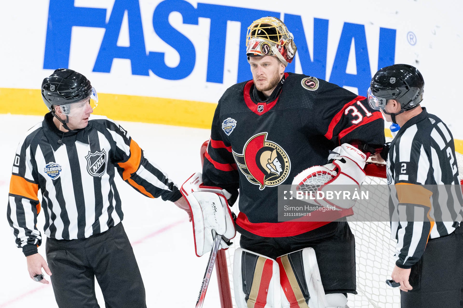 Goaltender Anton Forsberg of Ottawa Senators