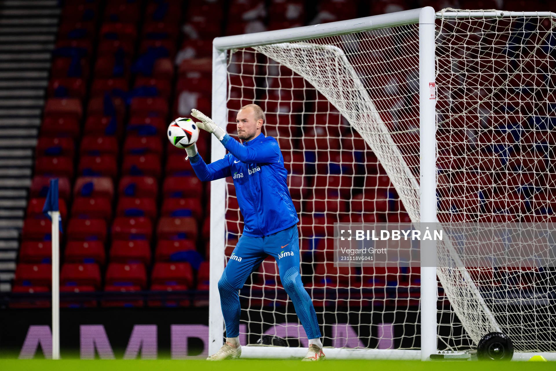 Goalkeeper Viljar Myhra of the Norwegian national football