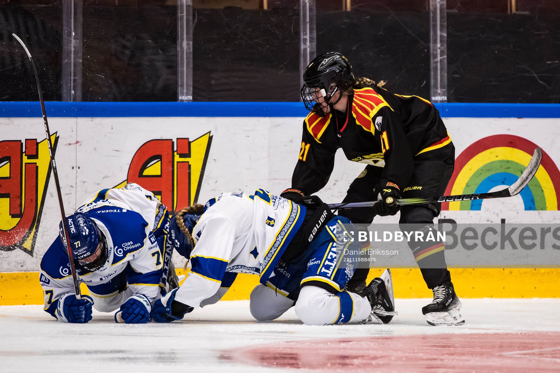 Leksands IFs Tereza Radova och Shay Maloney och Brynäs IFs