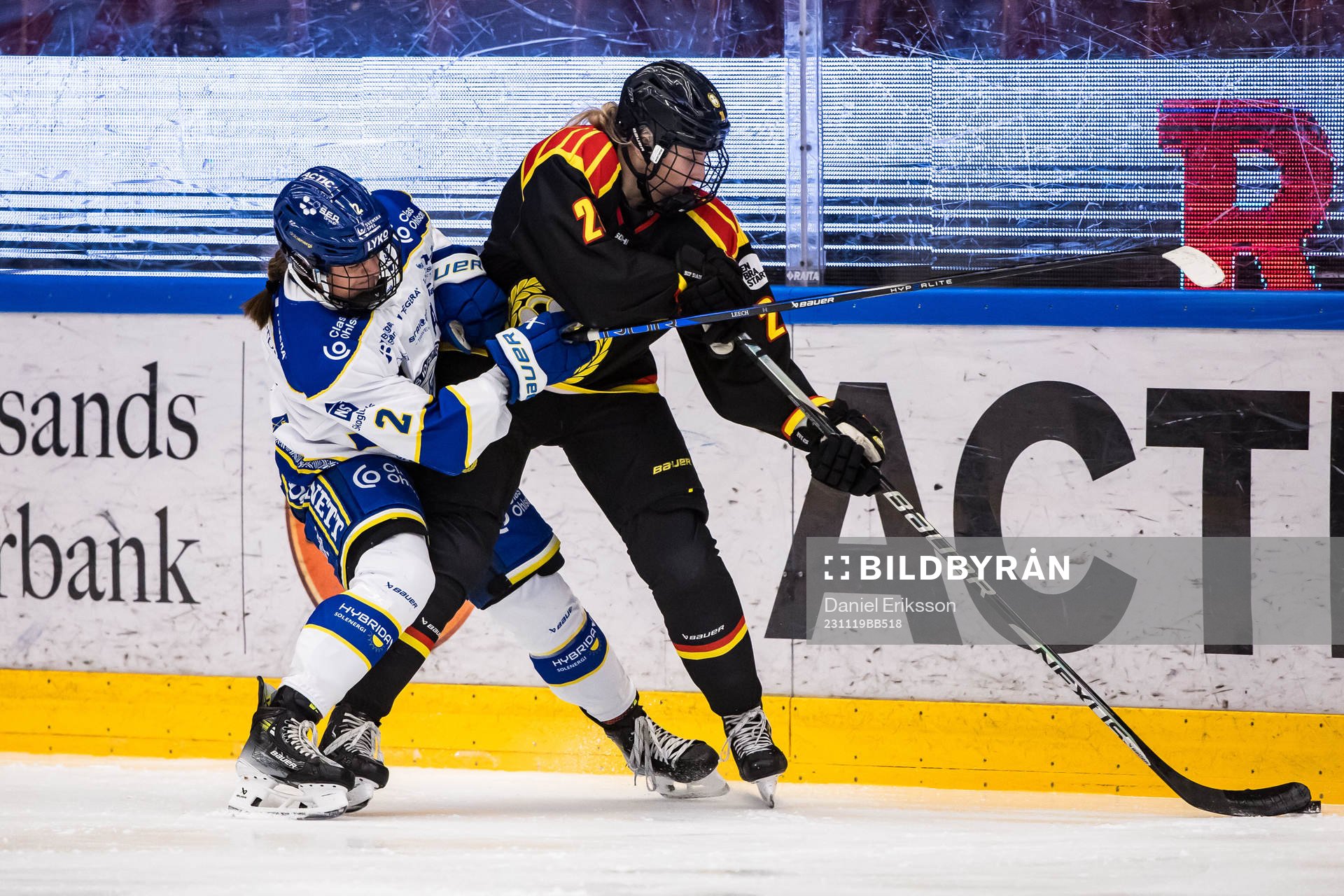 Leksands IFs Taylor Leech och Brynäs IFs målvakt Klara