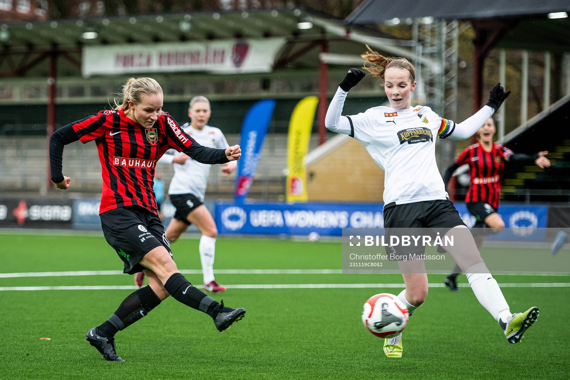 Brommapojkarnas Klara Bengtsson och Häckens Ida Nordgren