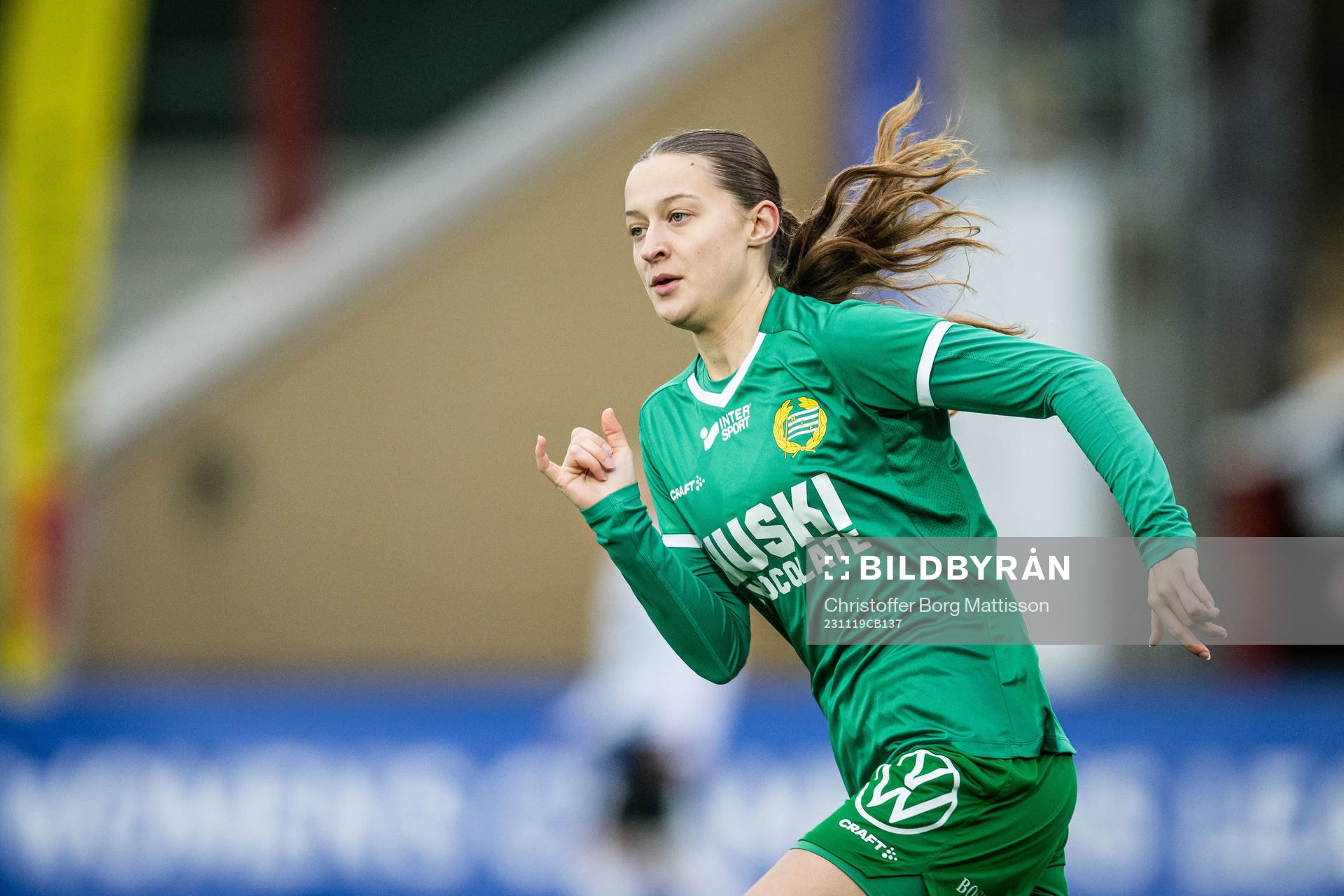 Hammarbys Sonja Windahl under finalen i Svenska Spel F19 Slutspel 2023 mellan Umeå och Hammarby den 19 november 2023 i Malmö. 