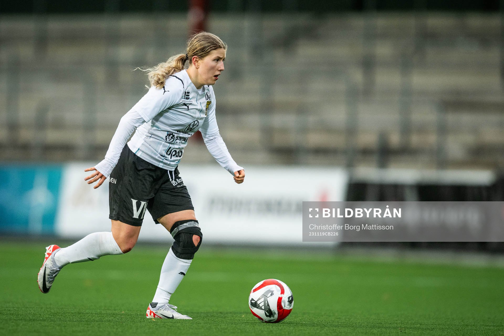 Umeås Stina Andersson under finalen i Svenska Spel F19 Slutspel 2023 mellan Umeå och Hammarby den 19 november 2023 i Malmö. 