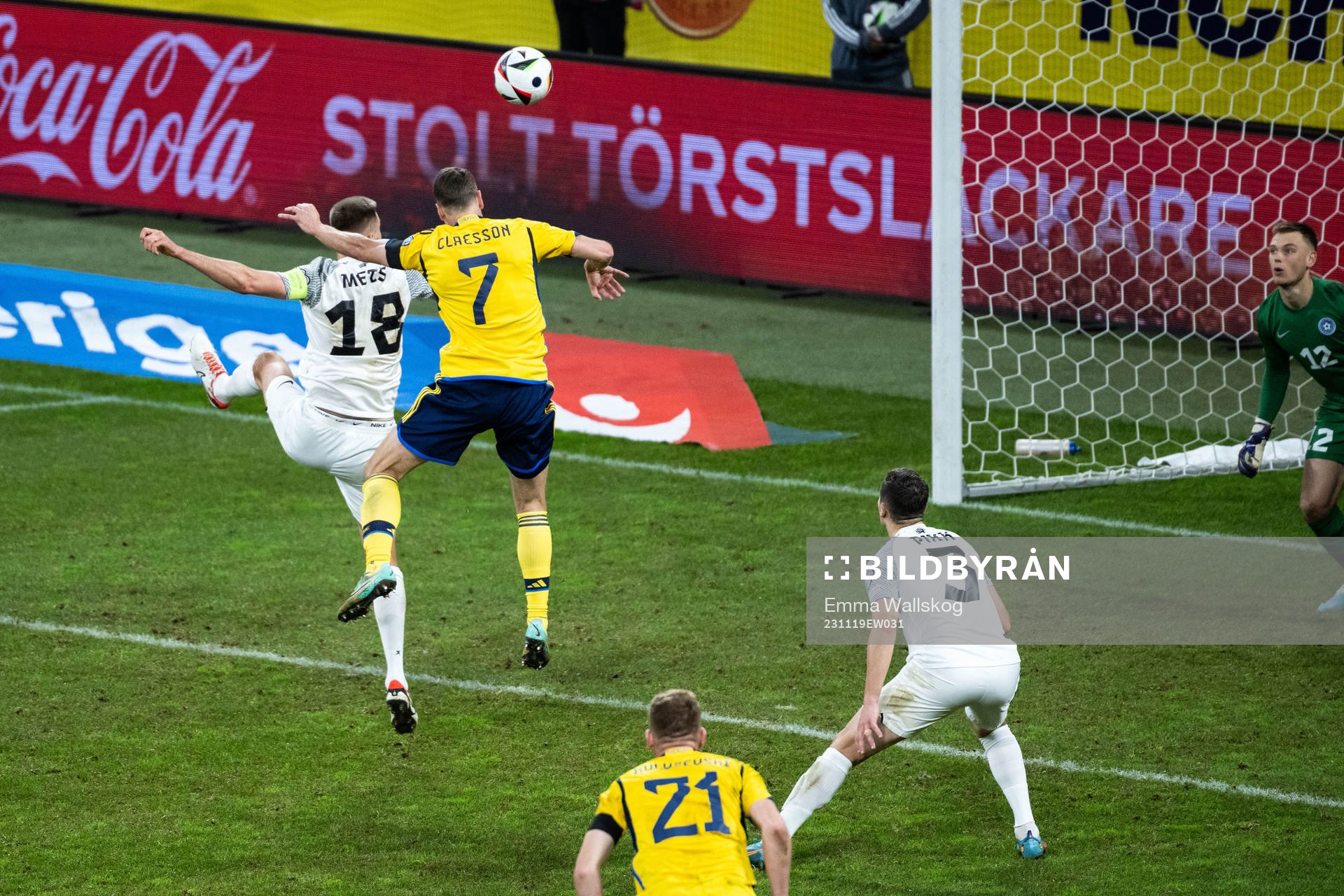 Viktor Claesson of Sweden scores 1-0
