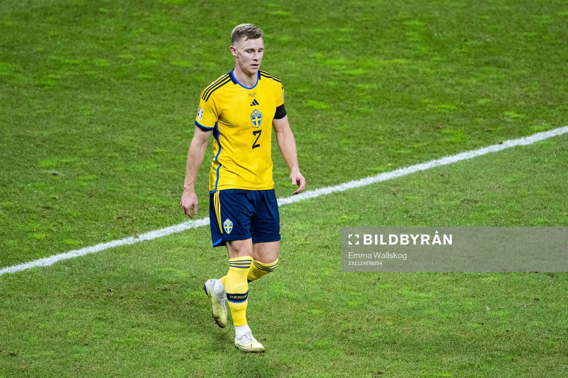 Emil Krafth of Sweden looks dejected