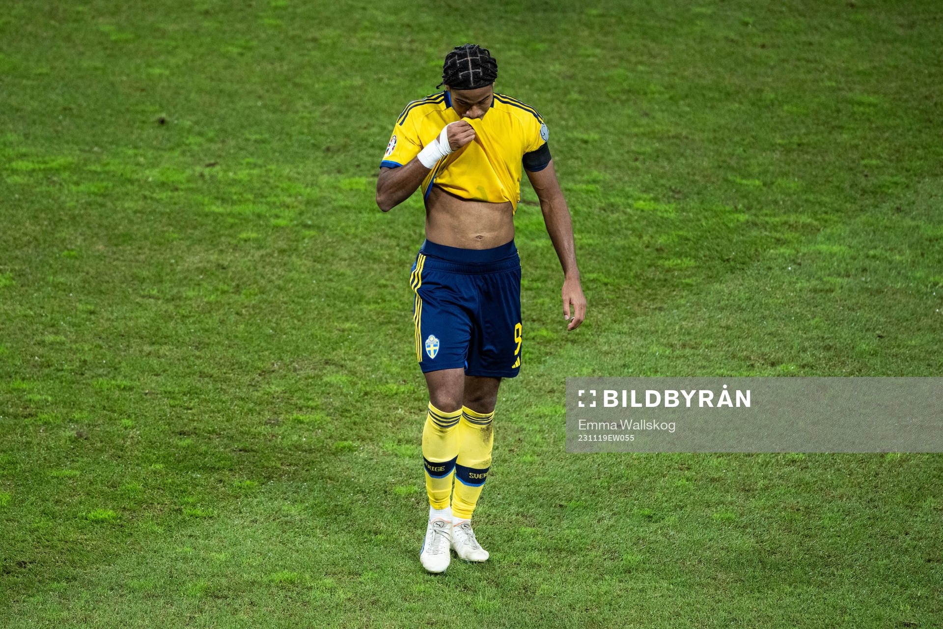 Jens Cajuste of Sweden looks dejected