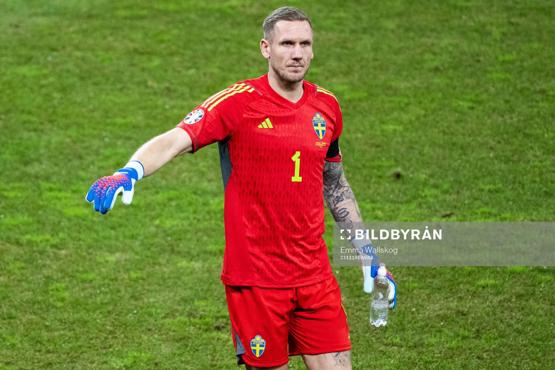 Goalkeeper Robin Olsen of Sweden