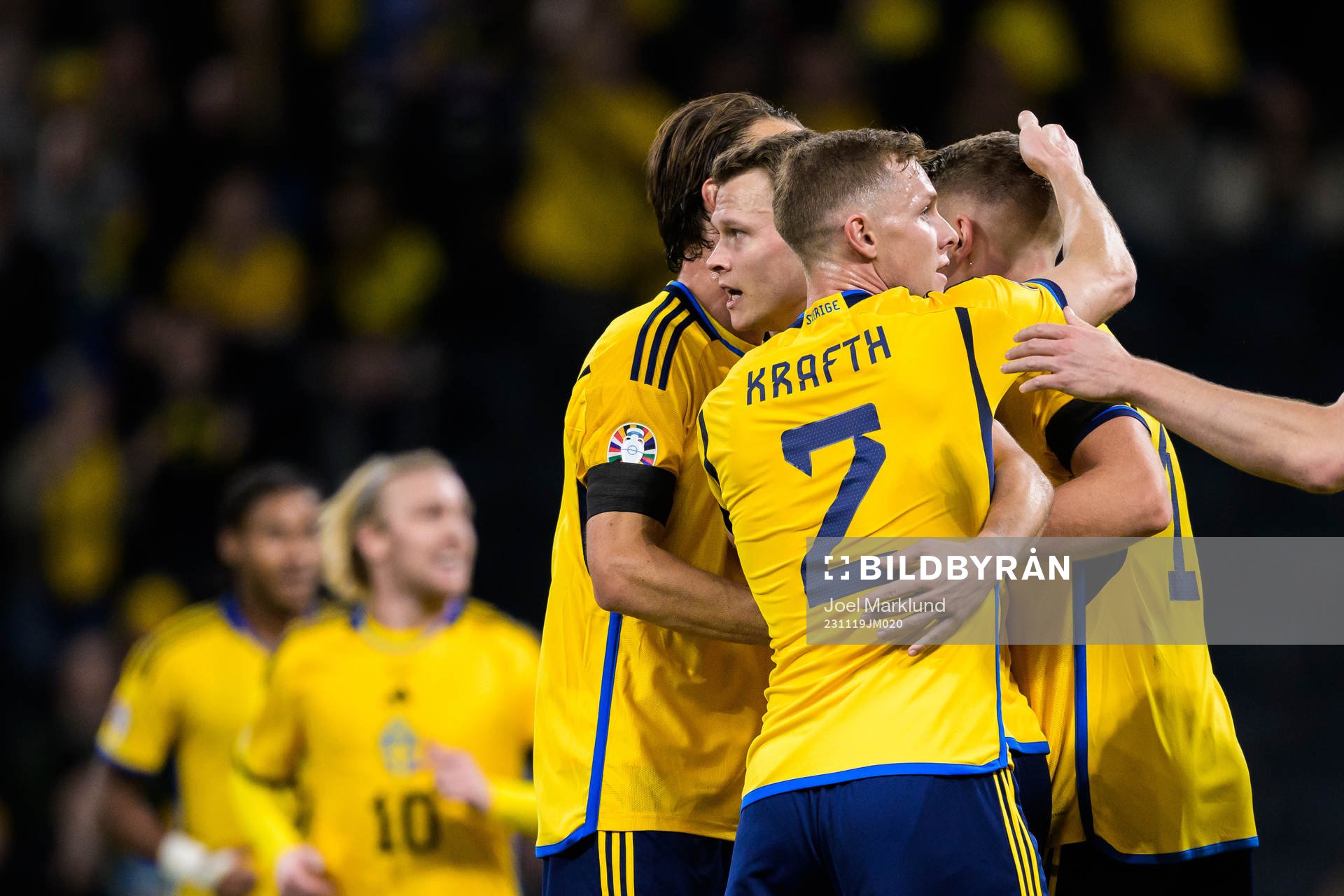 Viktor Claesson of Sweden celebrates the 1-0 goal